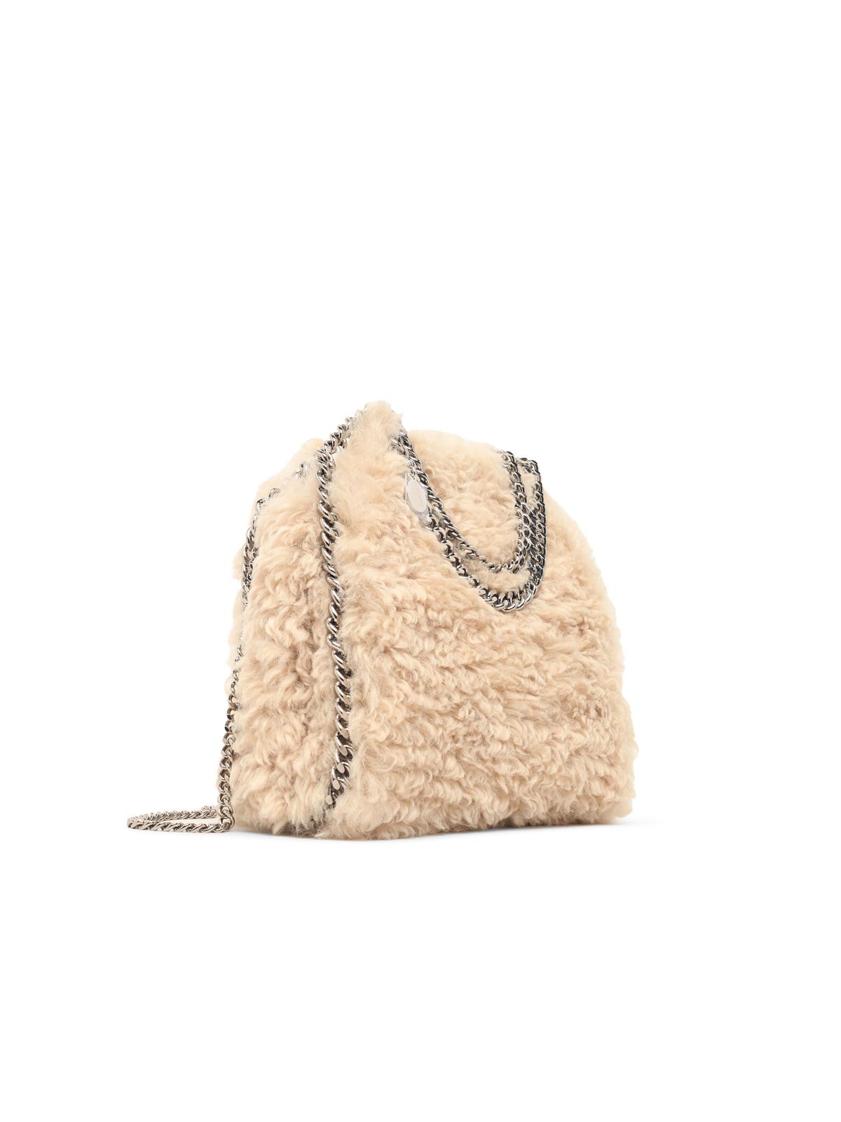 Stella Mccartney Mini 'Falabella' Bag In Ivory 'Eco Alter Shearling' Women STELLA MCCARTNEY