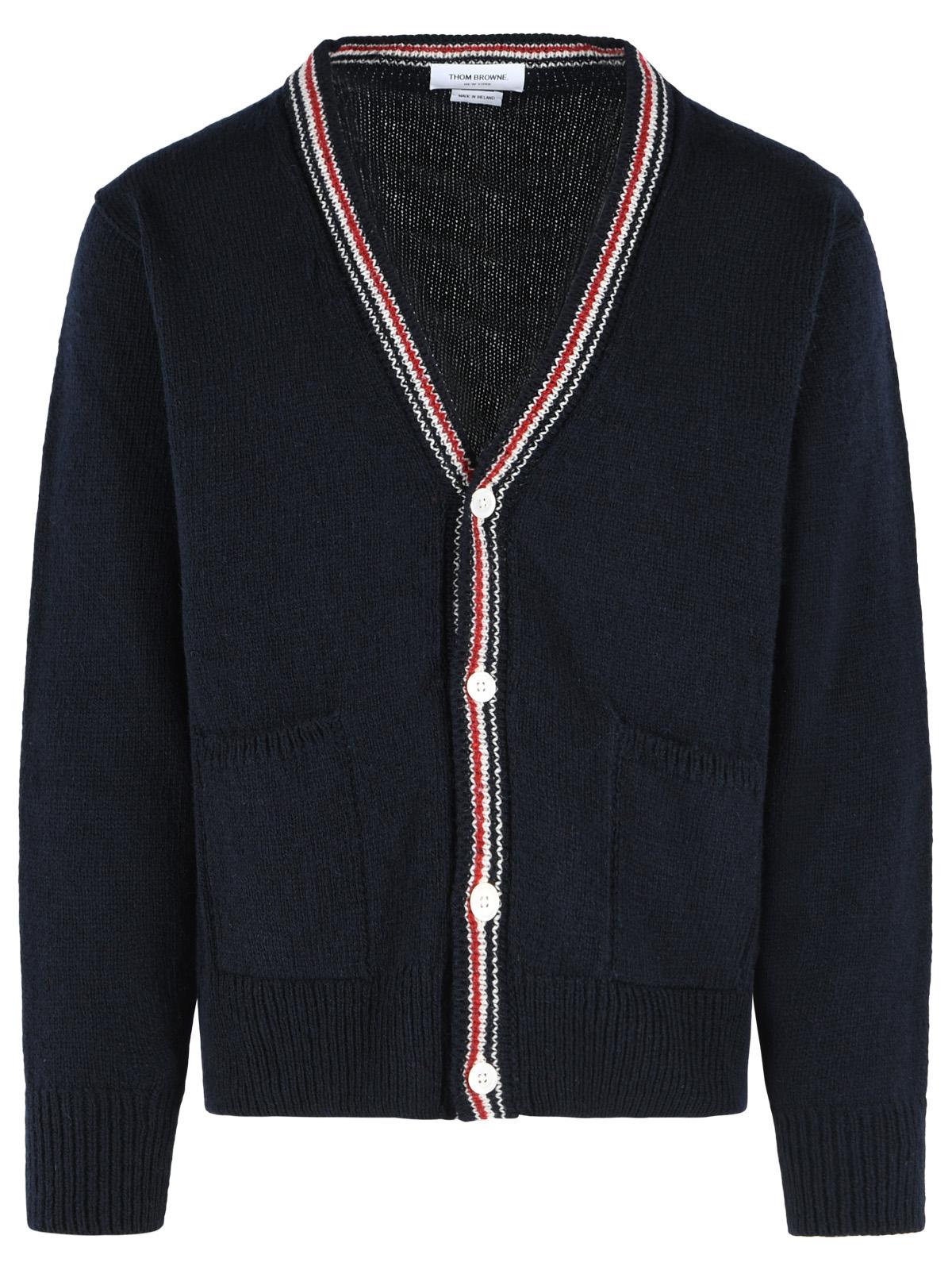 Thom Browne 'Hector' Cardigan In Navy Wool And Mohair Blend Men THOM BROWNE