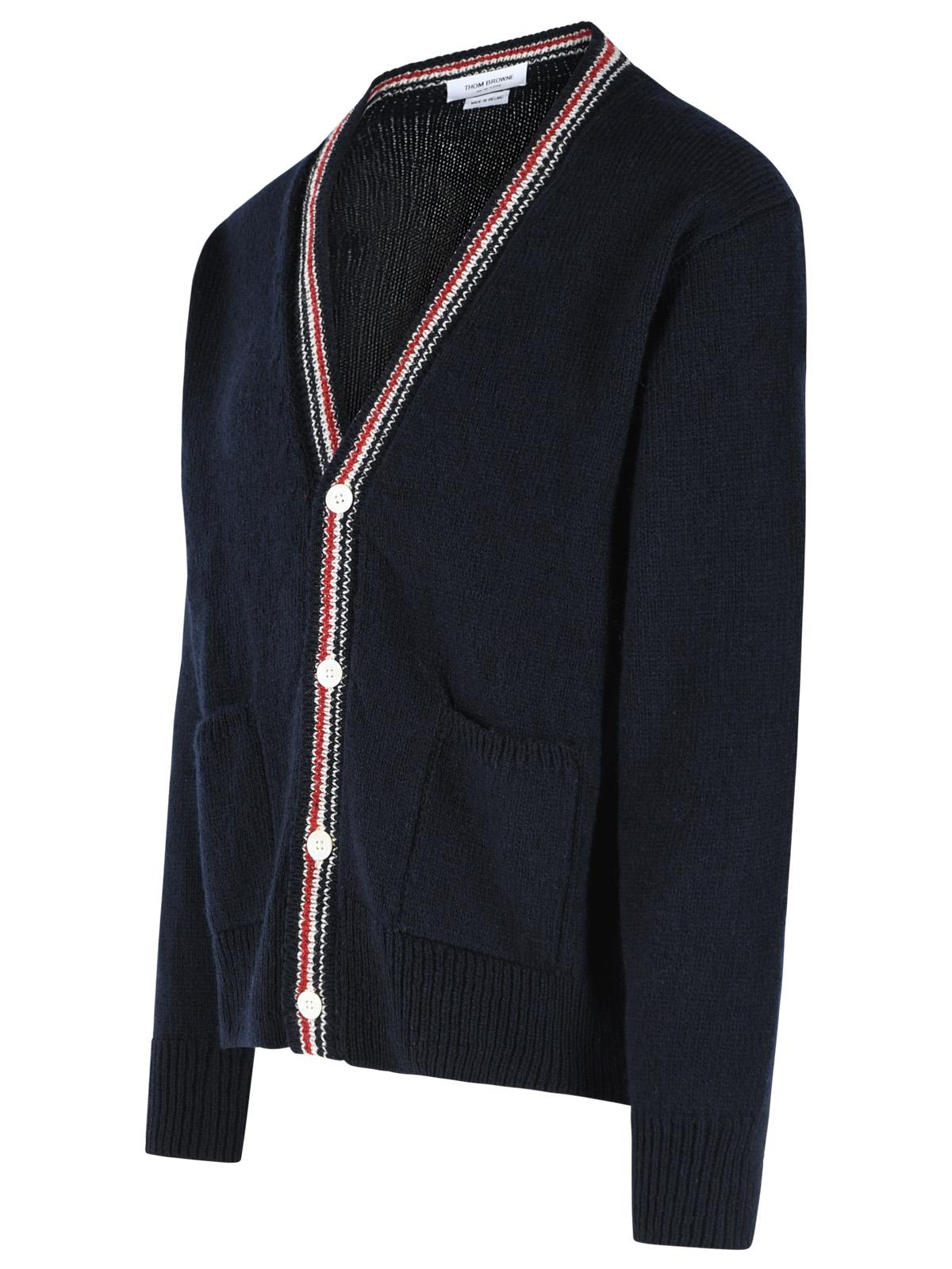 Thom Browne 'Hector' Cardigan In Navy Wool And Mohair Blend Men THOM BROWNE