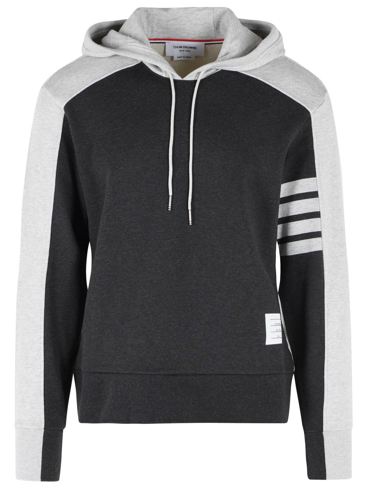Thom Browne 'Colorblock 4 Bar' Grey Cotton Sweatshirt Men THOM BROWNE