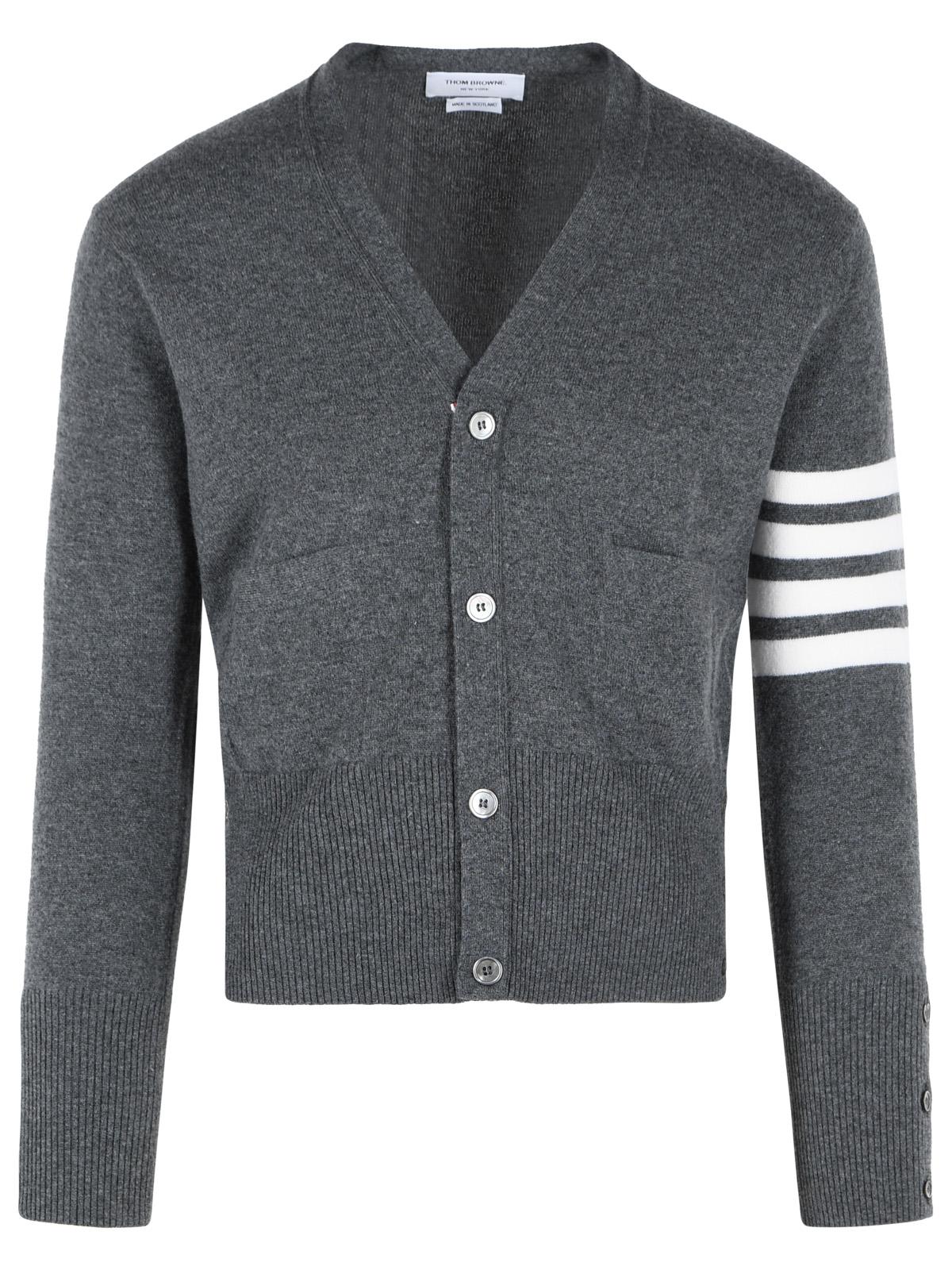 Thom Browne 'Classic 4 Bar' Grey Cashmere Cardigan Men THOM BROWNE