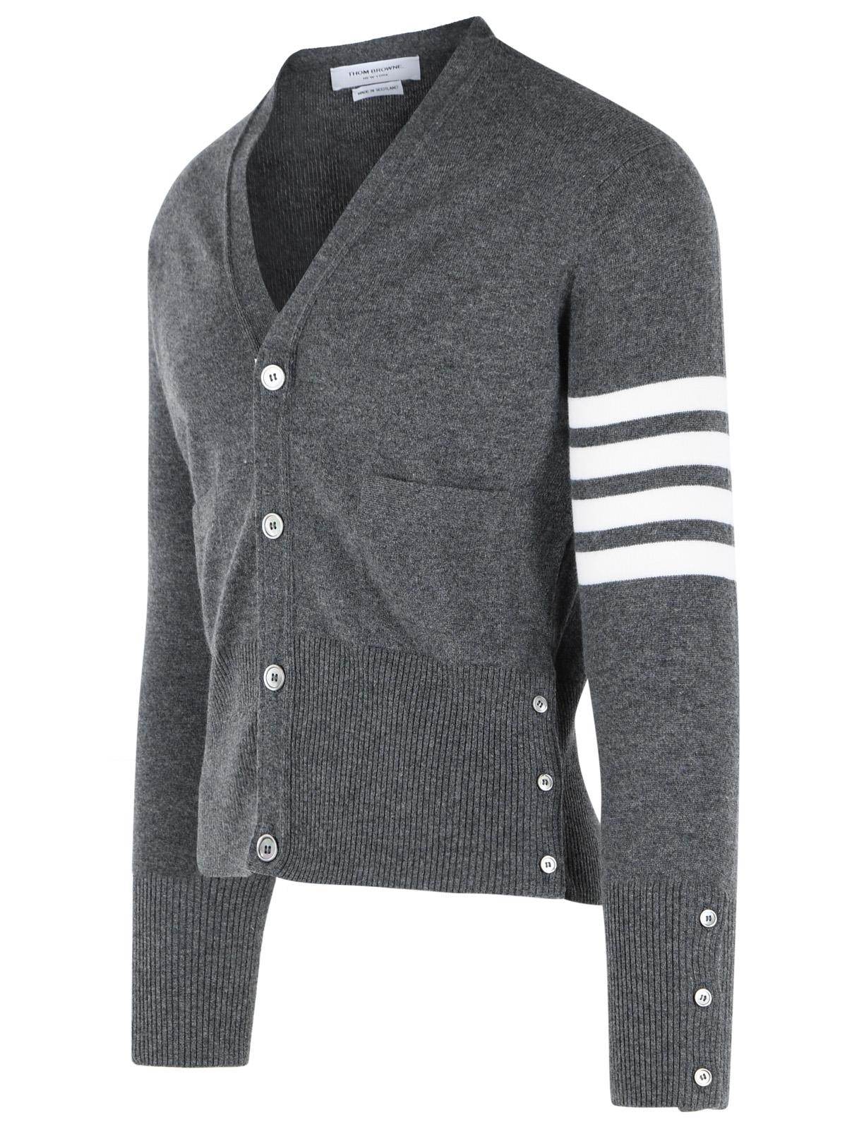 Thom Browne 'Classic 4 Bar' Grey Cashmere Cardigan Men THOM BROWNE