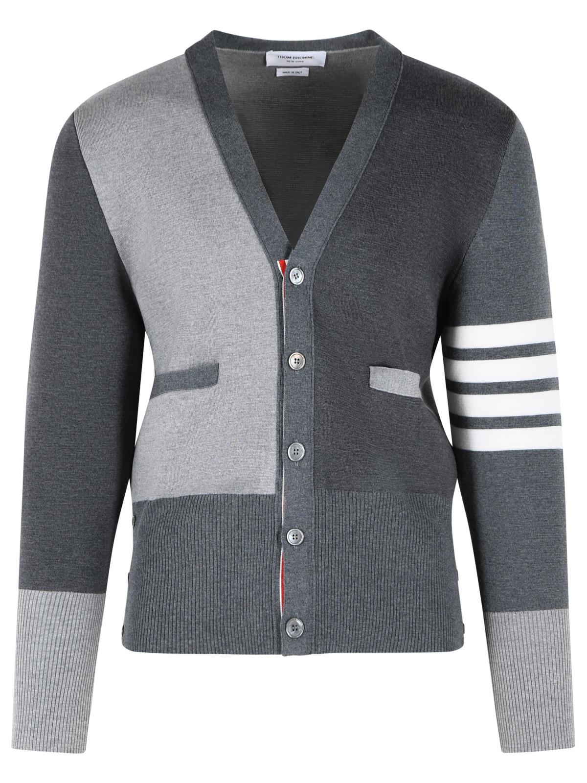Thom Browne 'Fun Mix' Grey Merino Wool Cardigan Men THOM BROWNE