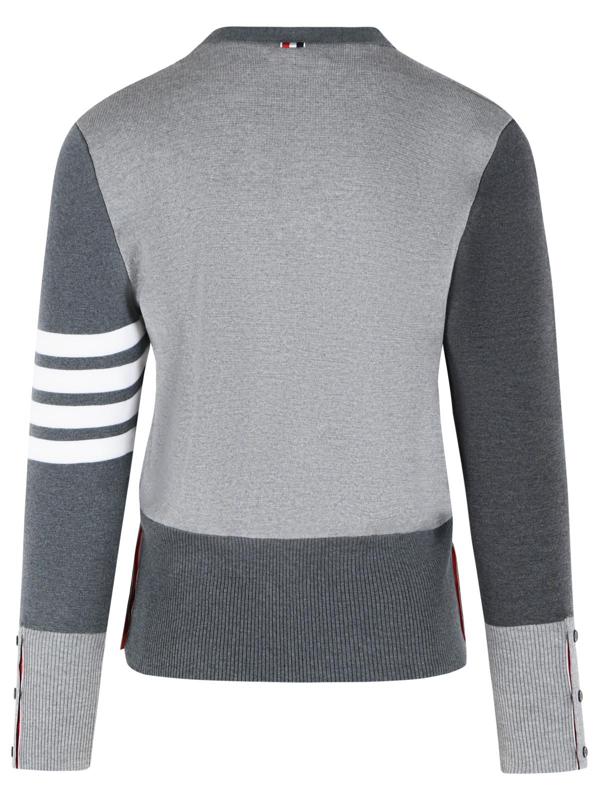 Thom Browne 'Fun Mix' Grey Merino Wool Cardigan Men THOM BROWNE