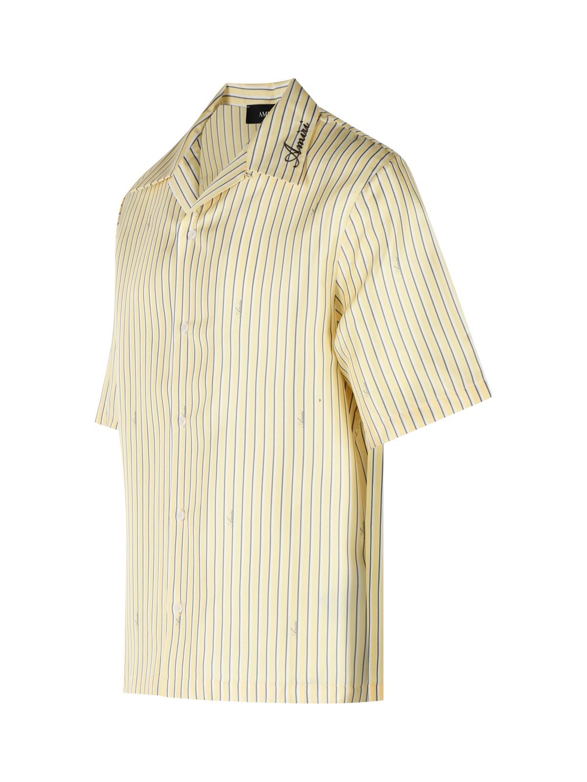 Amiri 'Amiri Script Bowling' Yellow Silk Shirt Men AMIRI
