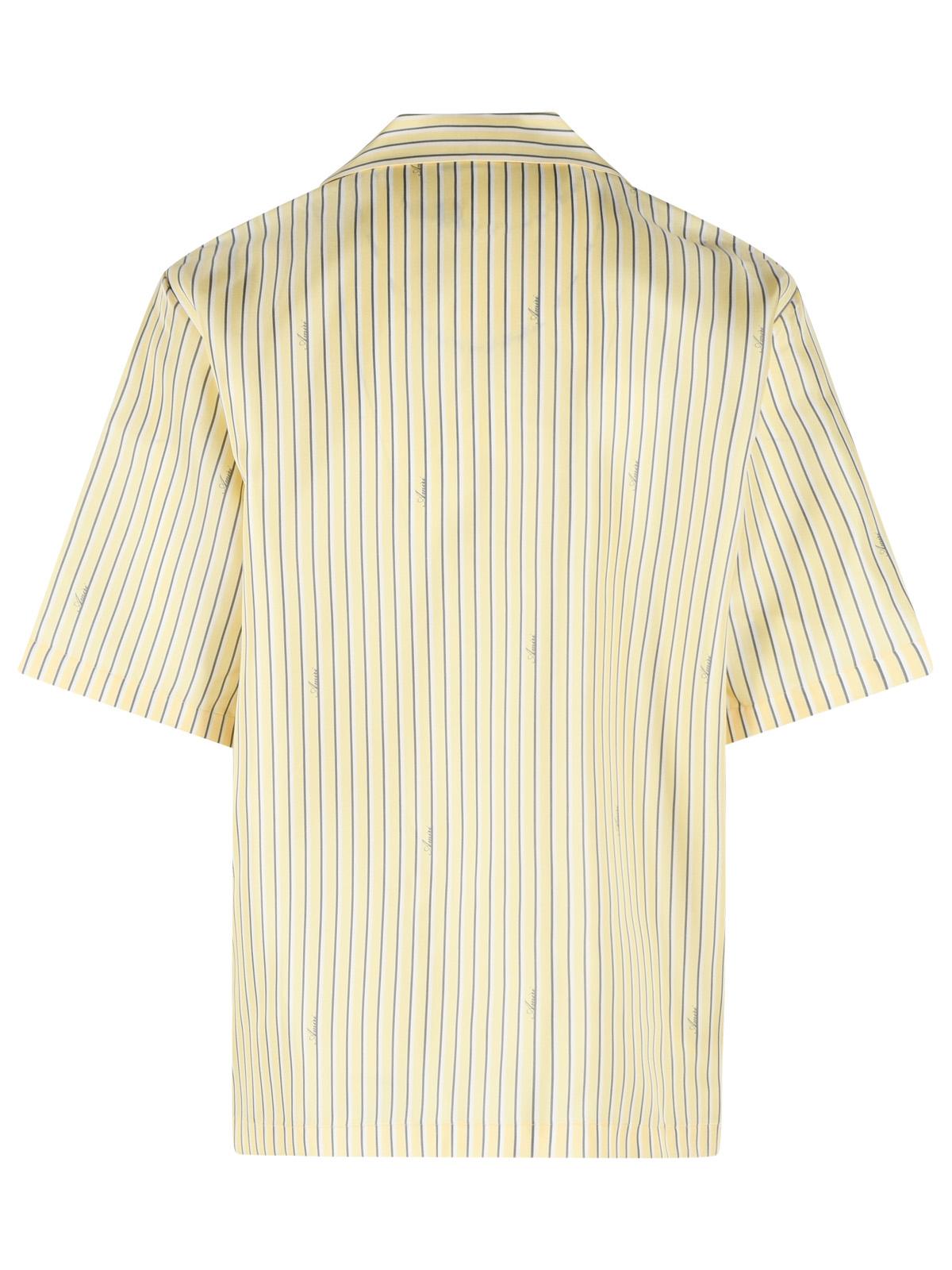 Amiri 'Amiri Script Bowling' Yellow Silk Shirt Men AMIRI