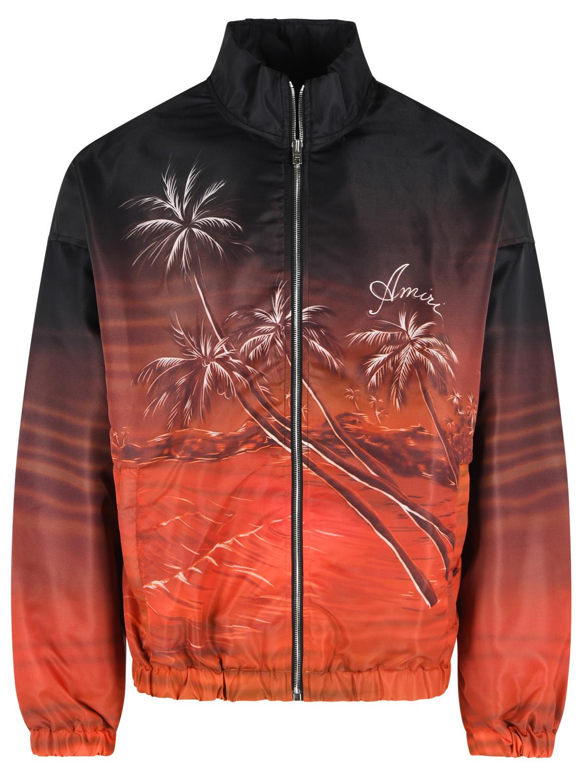Amiri 'Palms' Bomber Jacket In Black And Orange Polyamide Men AMIRI