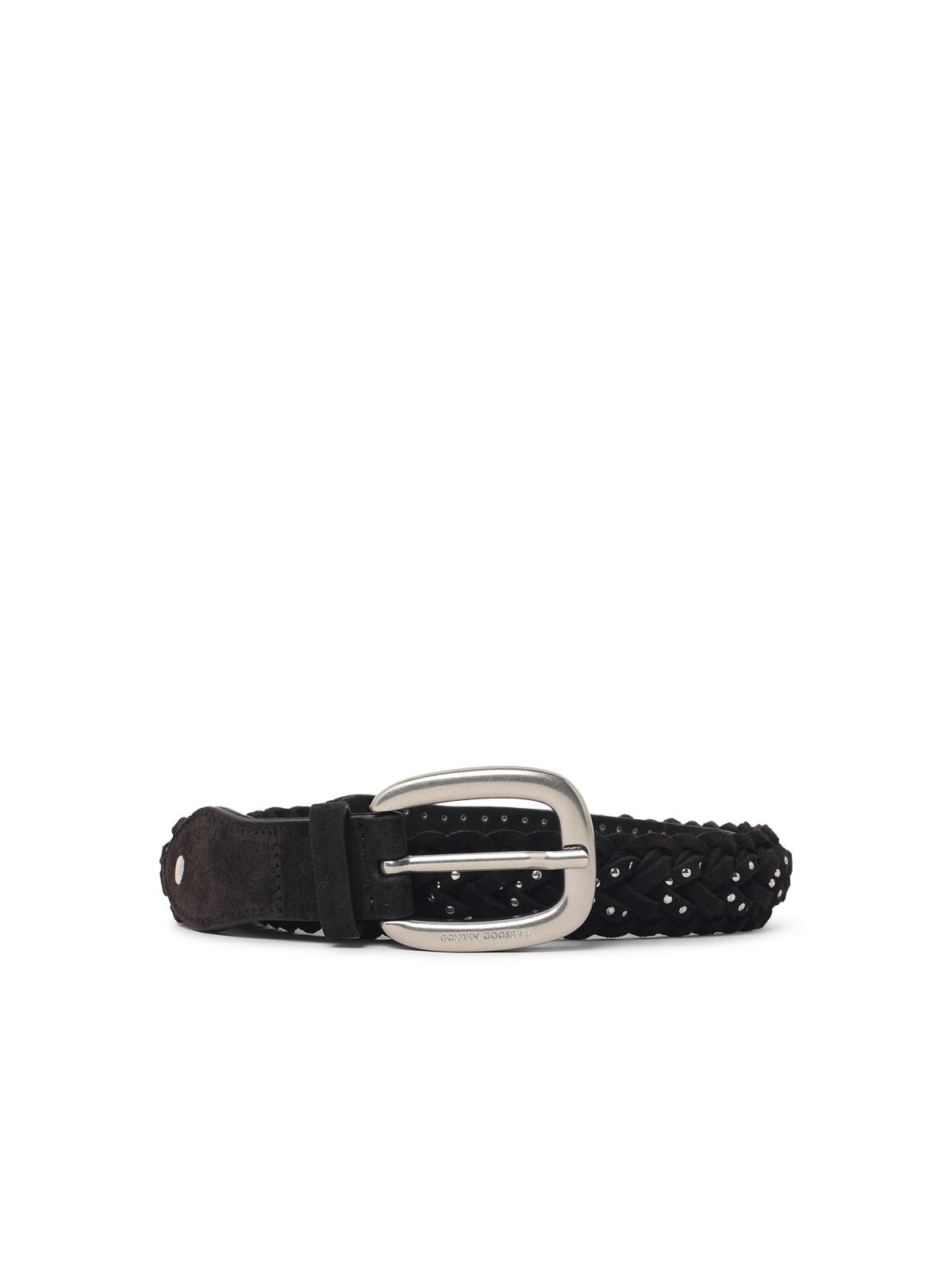 Golden Goose 'Houston' Woven Brown Suede Belt Women GOLDEN GOOSE