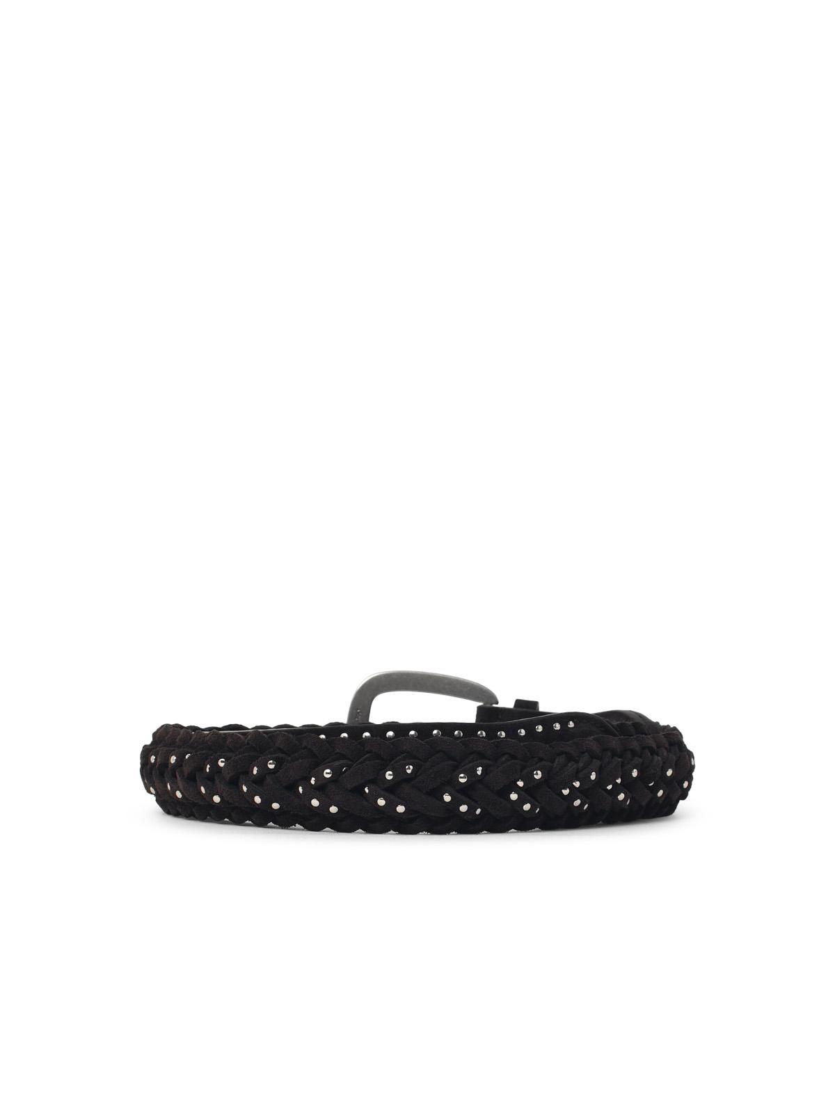 Golden Goose 'Houston' Woven Brown Suede Belt Women GOLDEN GOOSE
