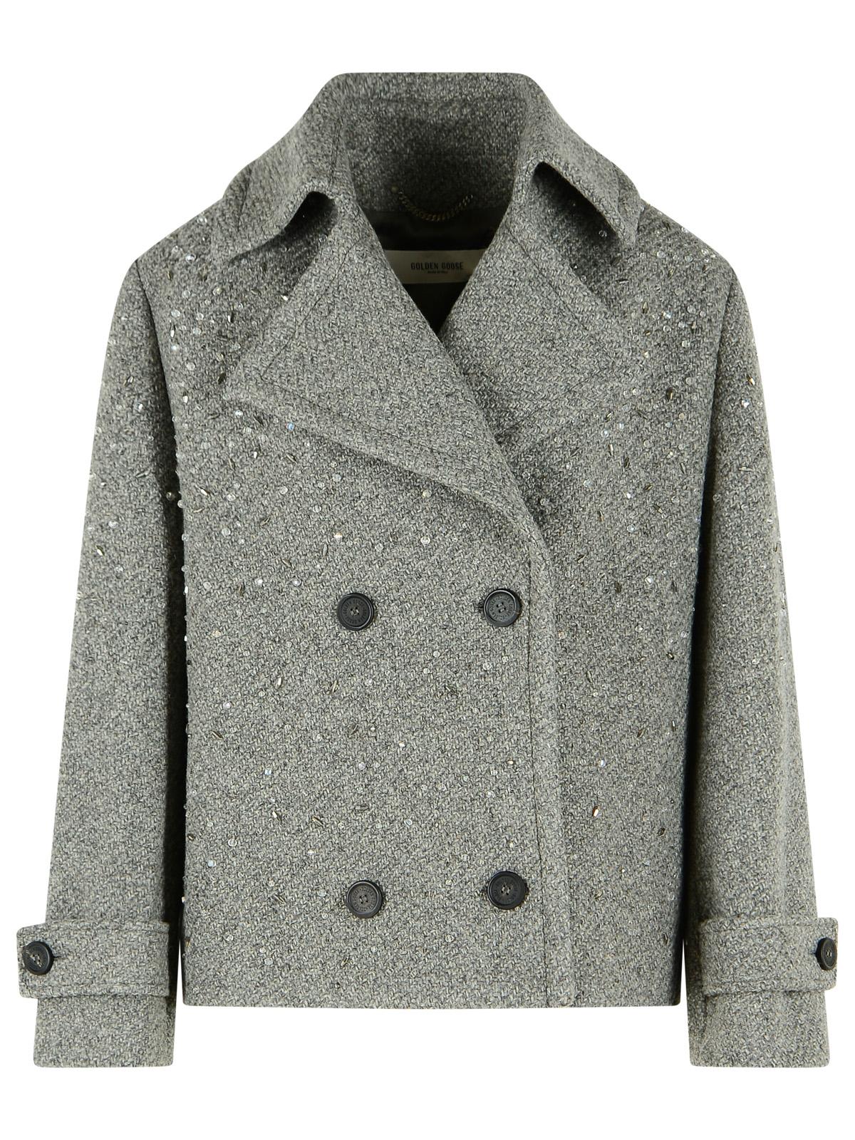 Golden Goose Grey Virgin Wool Short Trench Coat Women GOLDEN GOOSE
