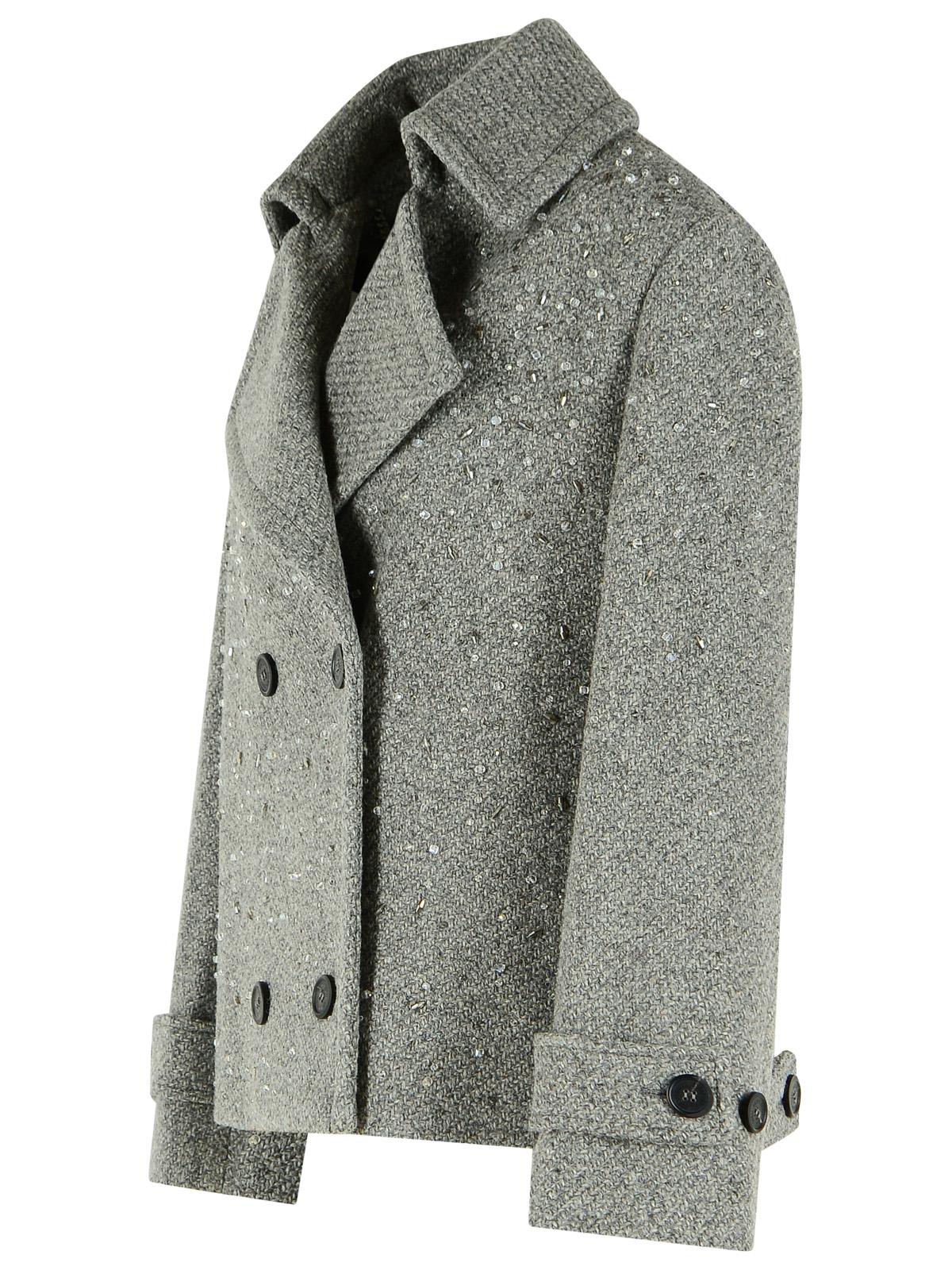 Golden Goose Grey Virgin Wool Short Trench Coat Women GOLDEN GOOSE