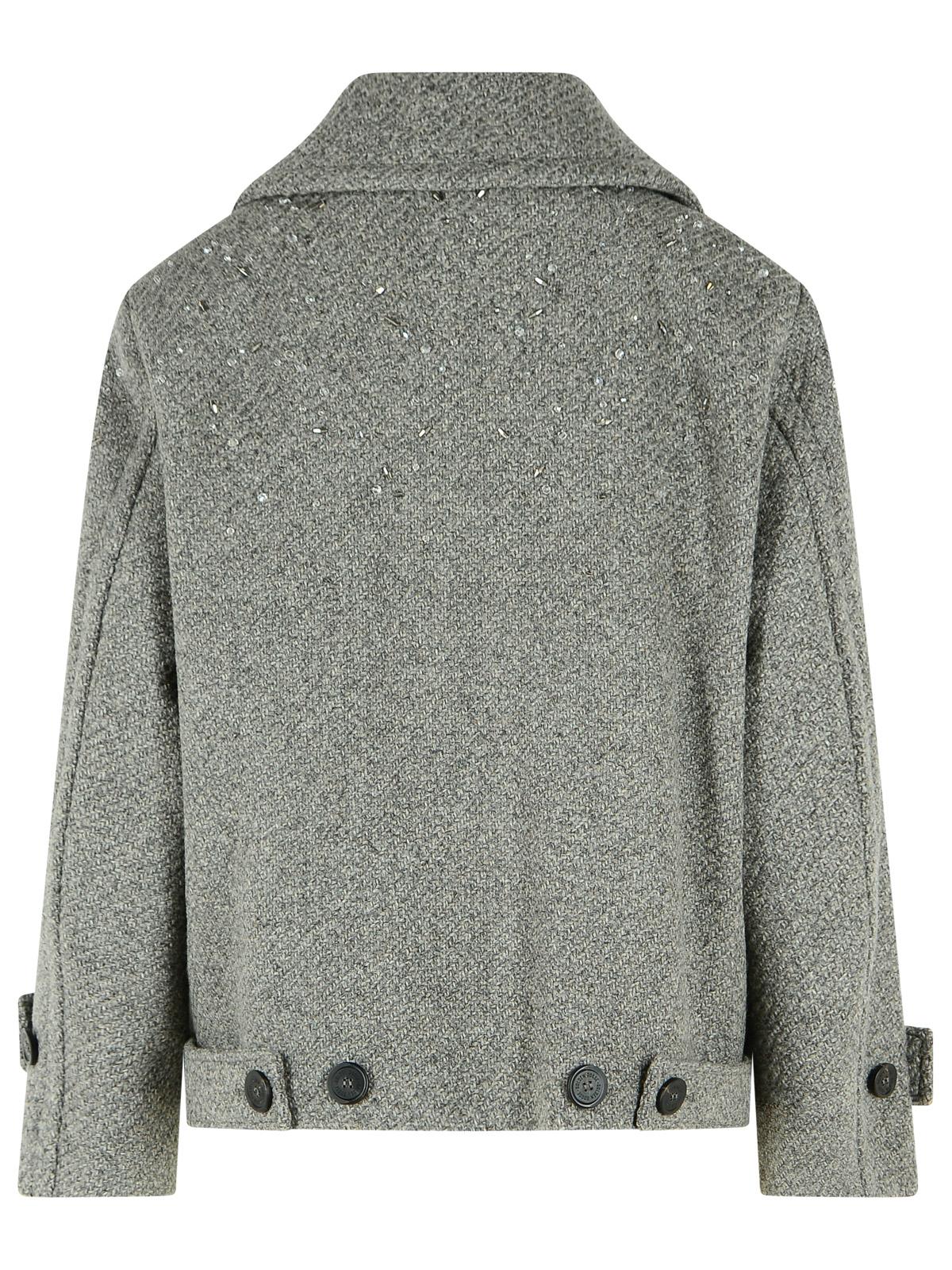 Golden Goose Grey Virgin Wool Short Trench Coat Women GOLDEN GOOSE