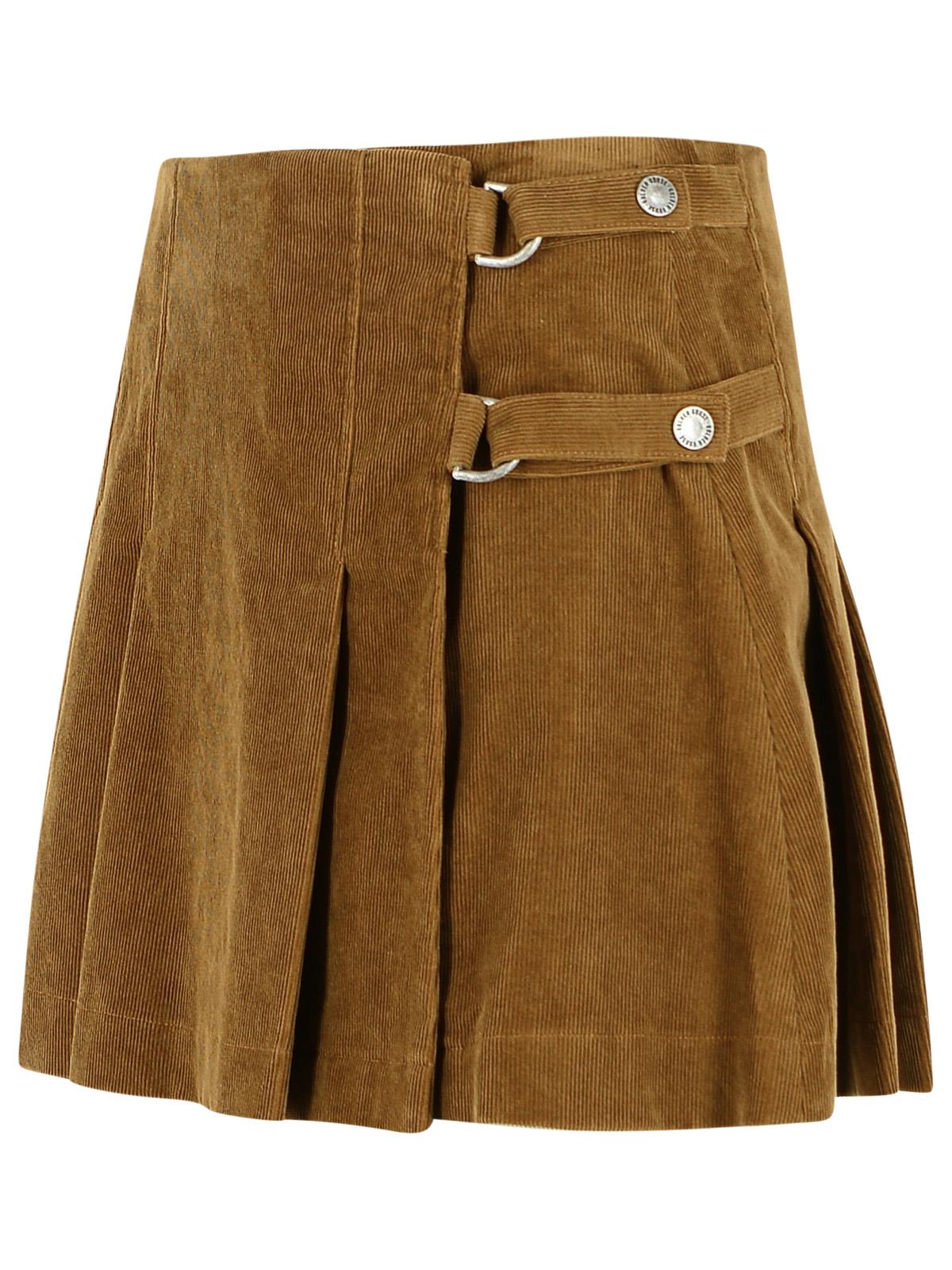 Golden Goose 'Raelynn' Short Brown Velvet Skirt Women GOLDEN GOOSE