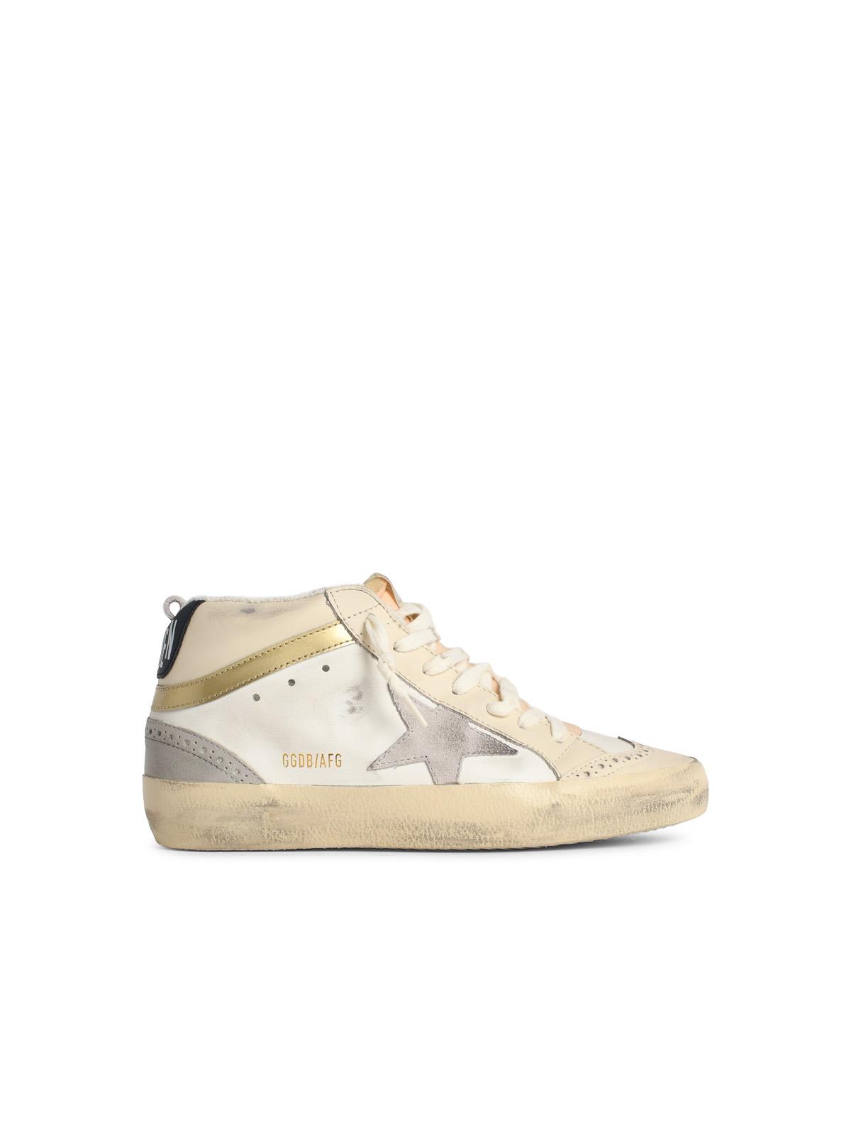Golden Goose 'Mid Star Double Quarter' White Pele Sneakers Women GOLDEN GOOSE