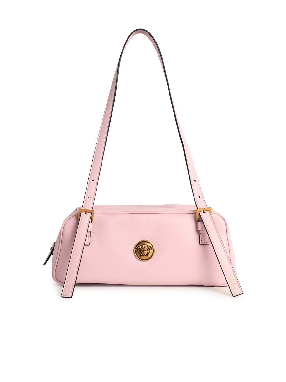 Versace 'Emblème' Pink Nappa Leather Bowling Bag Women VERSACE