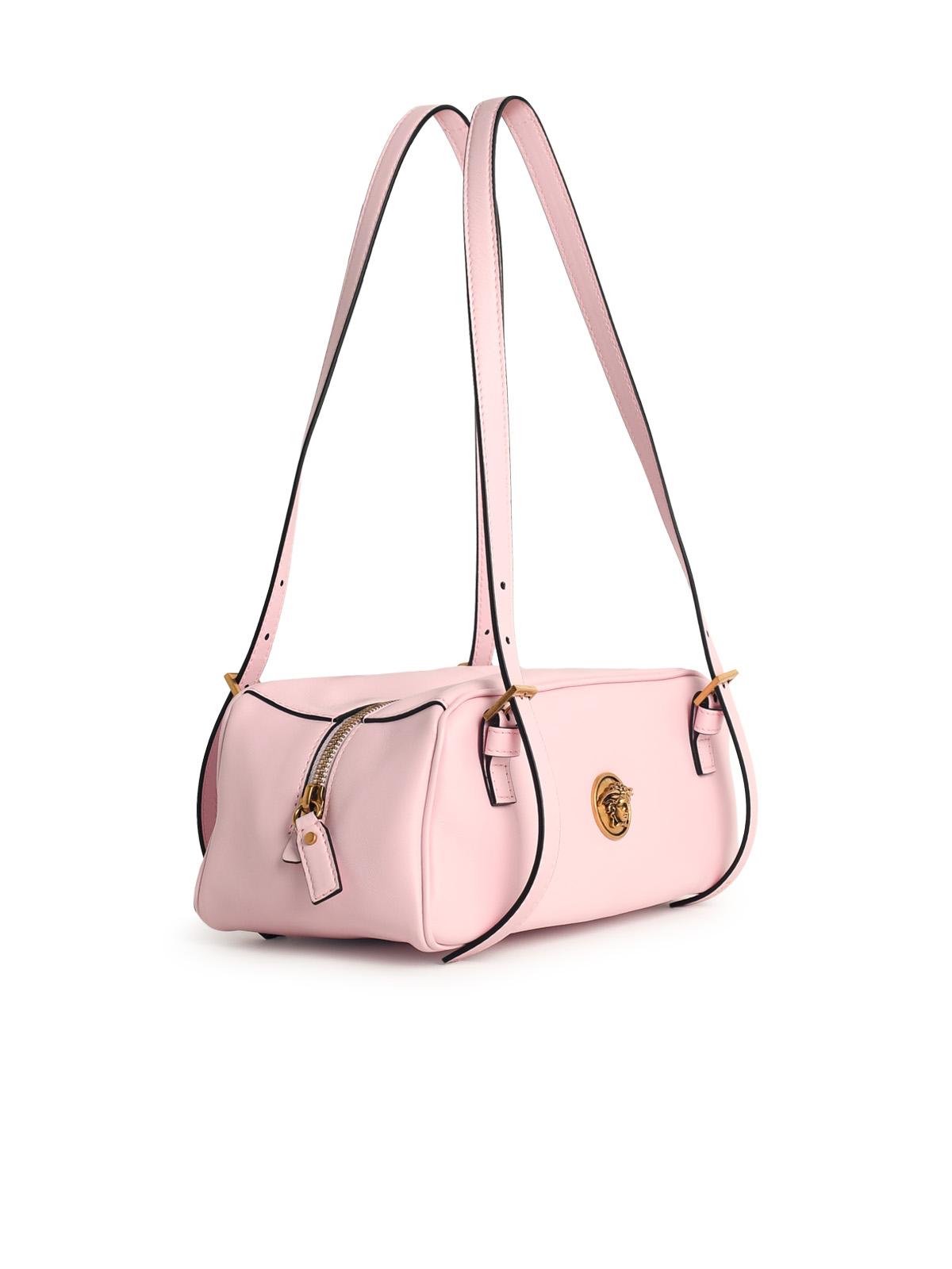 Versace 'Emblème' Pink Nappa Leather Bowling Bag Women VERSACE
