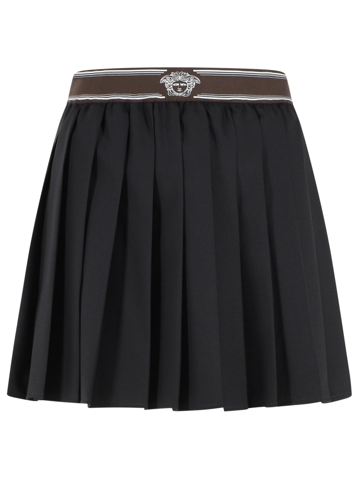 Versace Black Wool And Mohair Miniskirt Women VERSACE