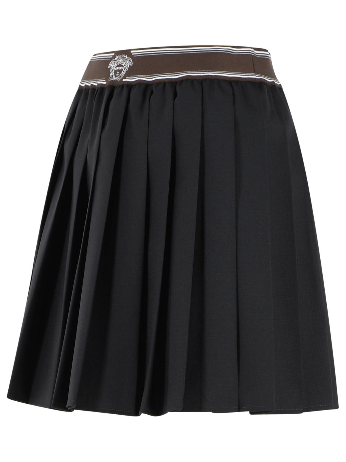 Versace Black Wool And Mohair Miniskirt Women VERSACE