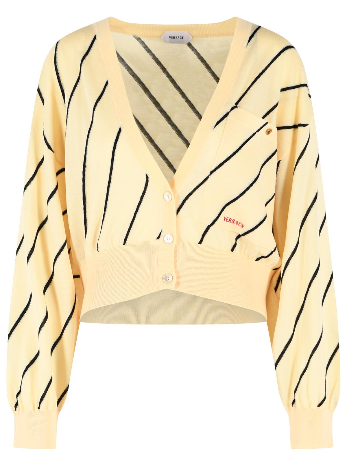 Versace Cream Wool Cardigan Women VERSACE