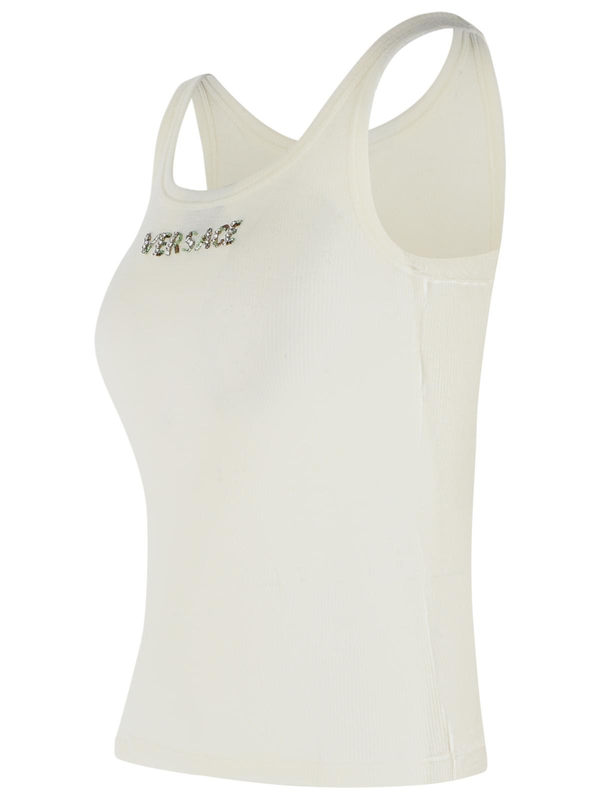 Versace Cream Virgin Wool Tank Top Women VERSACE