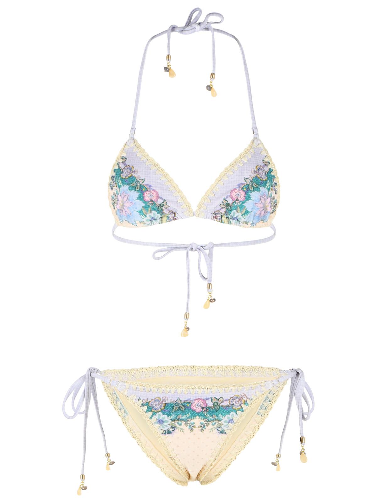 Zimmermann Bikini With 'Indra' Crochet Detail In Cream Nylon Blend Women ZIMMERMANN