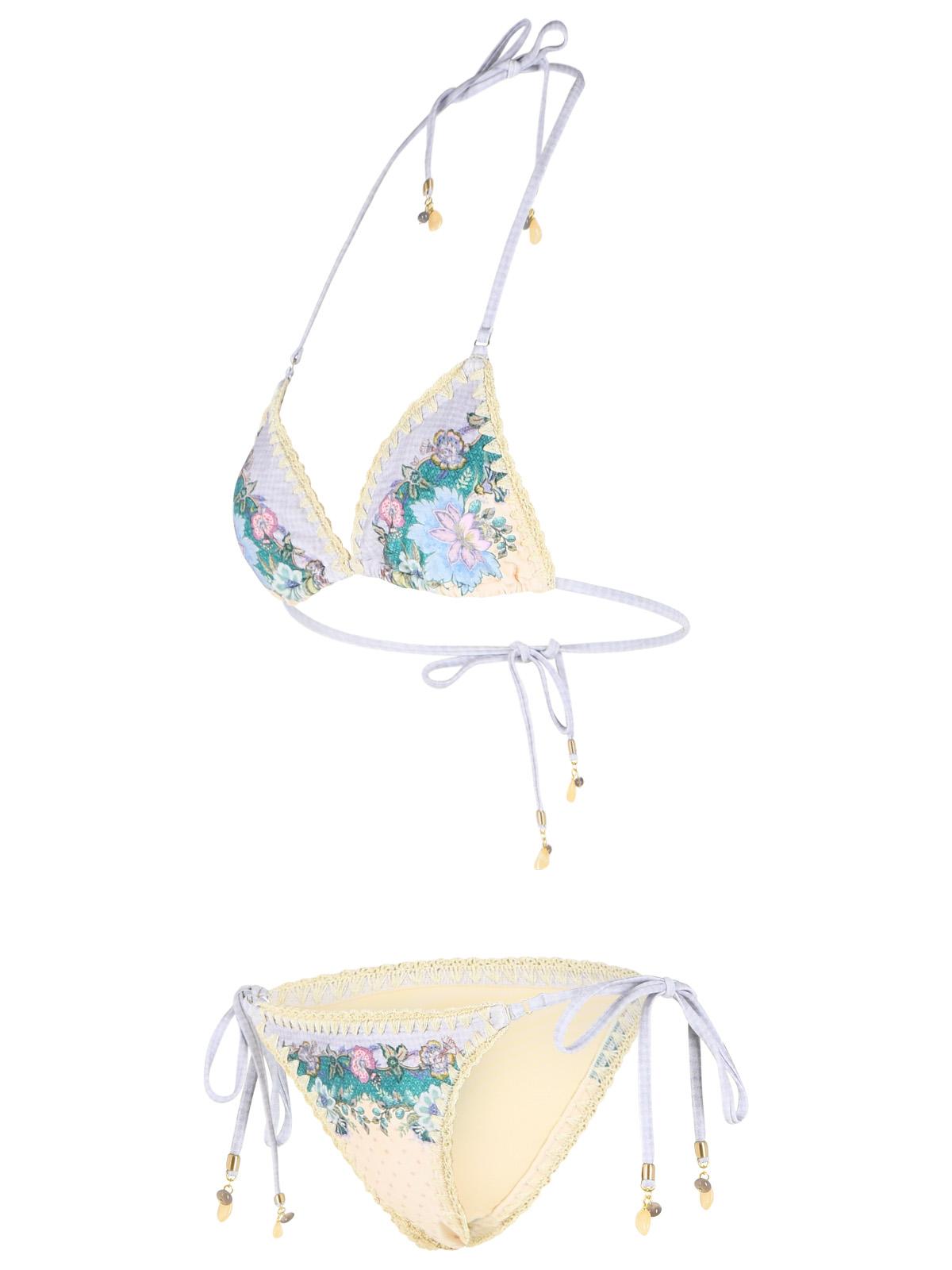 Zimmermann Bikini With 'Indra' Crochet Detail In Cream Nylon Blend Women ZIMMERMANN