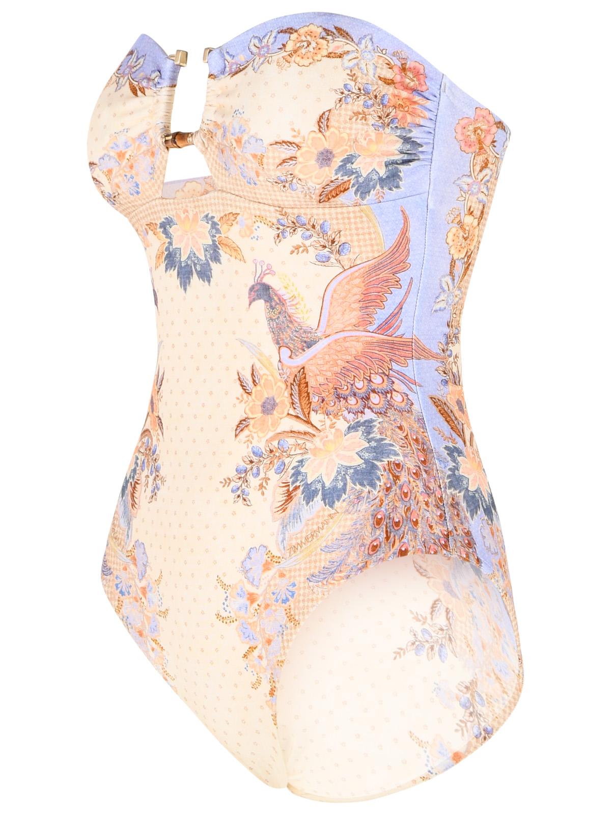 Zimmermann One-Piece Swimsuit With 'Indra' Bamboo Finish In Beige Nylon Blend Women ZIMMERMANN