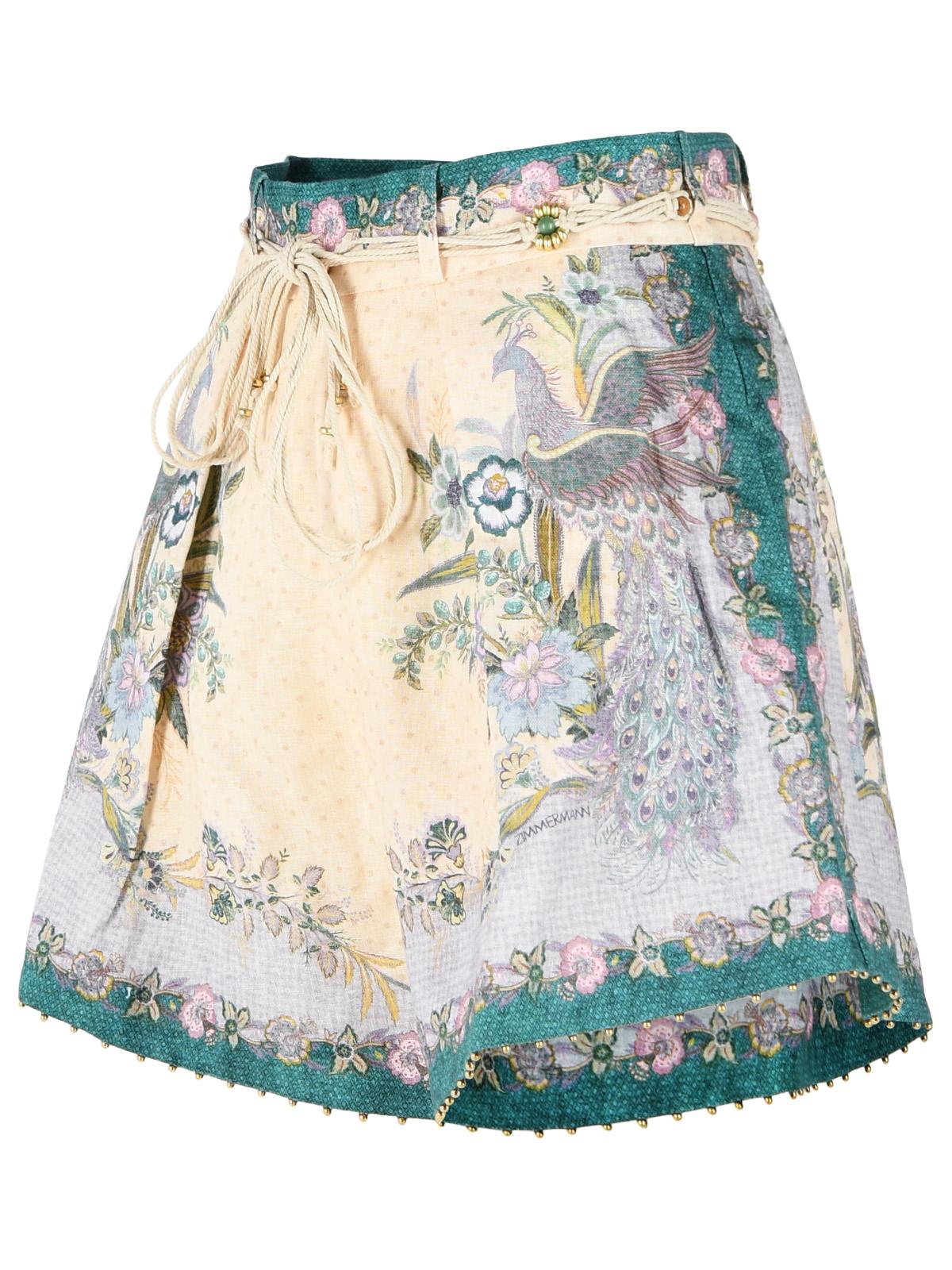 Zimmermann 'Indra Tuck' Cream Linen Shorts Women ZIMMERMANN