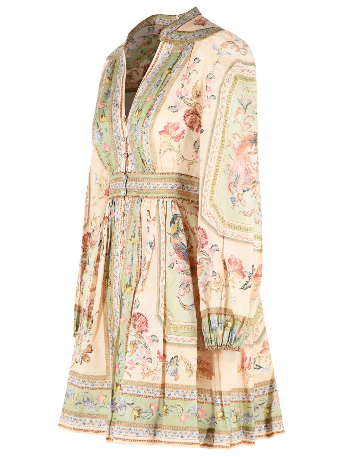 Zimmermann 'Roselight' Multicolored Linen Mini Dress Women ZIMMERMANN