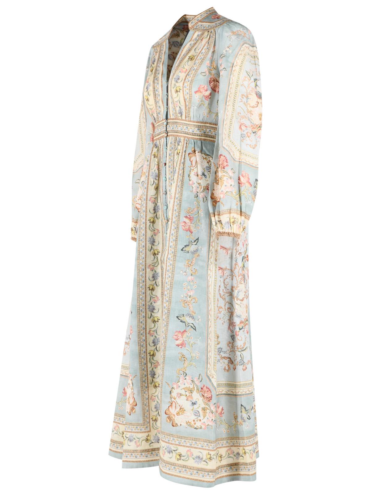 Zimmermann 'Roselight' Light Blue Linen Midi Dress Women ZIMMERMANN