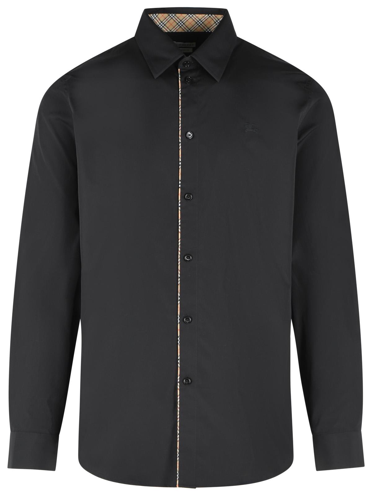 Burberry 'Sam' Black Cotton Shirt Men BURBERRY
