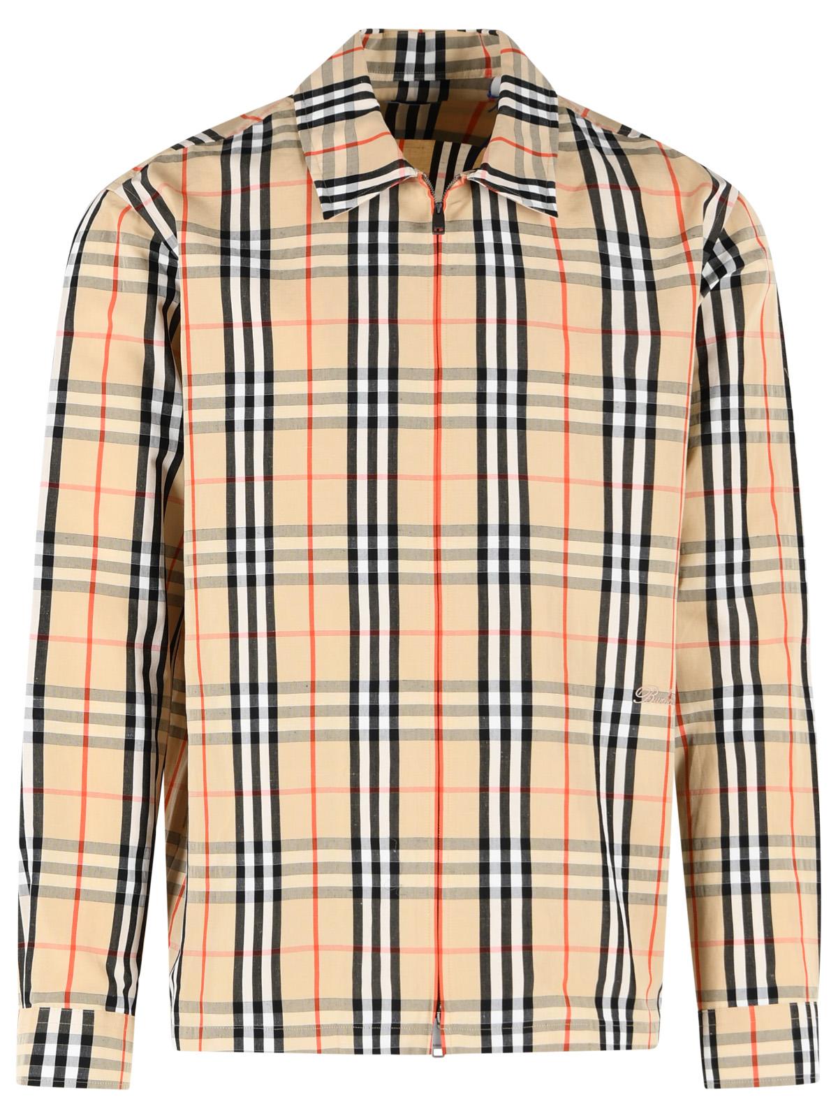 Burberry Beige Cotton And Linen Shirt Men BURBERRY
