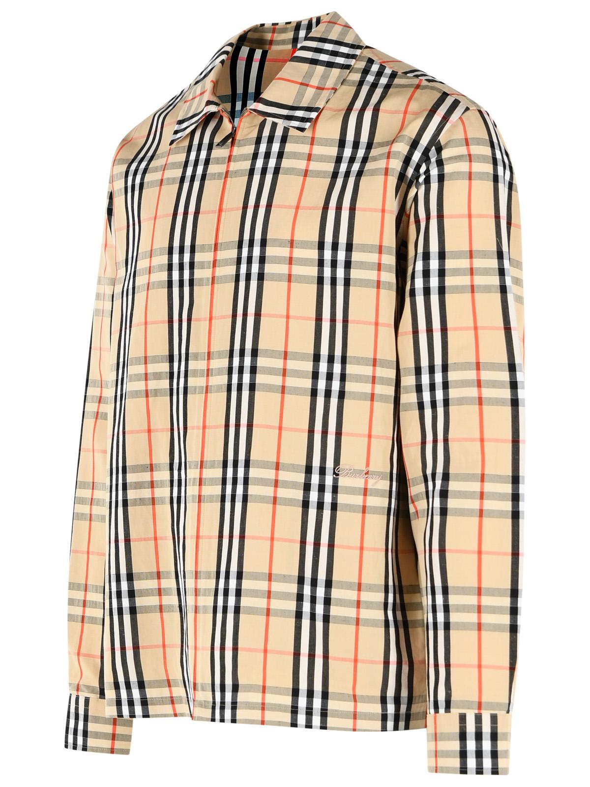 Burberry Beige Cotton And Linen Shirt Men BURBERRY
