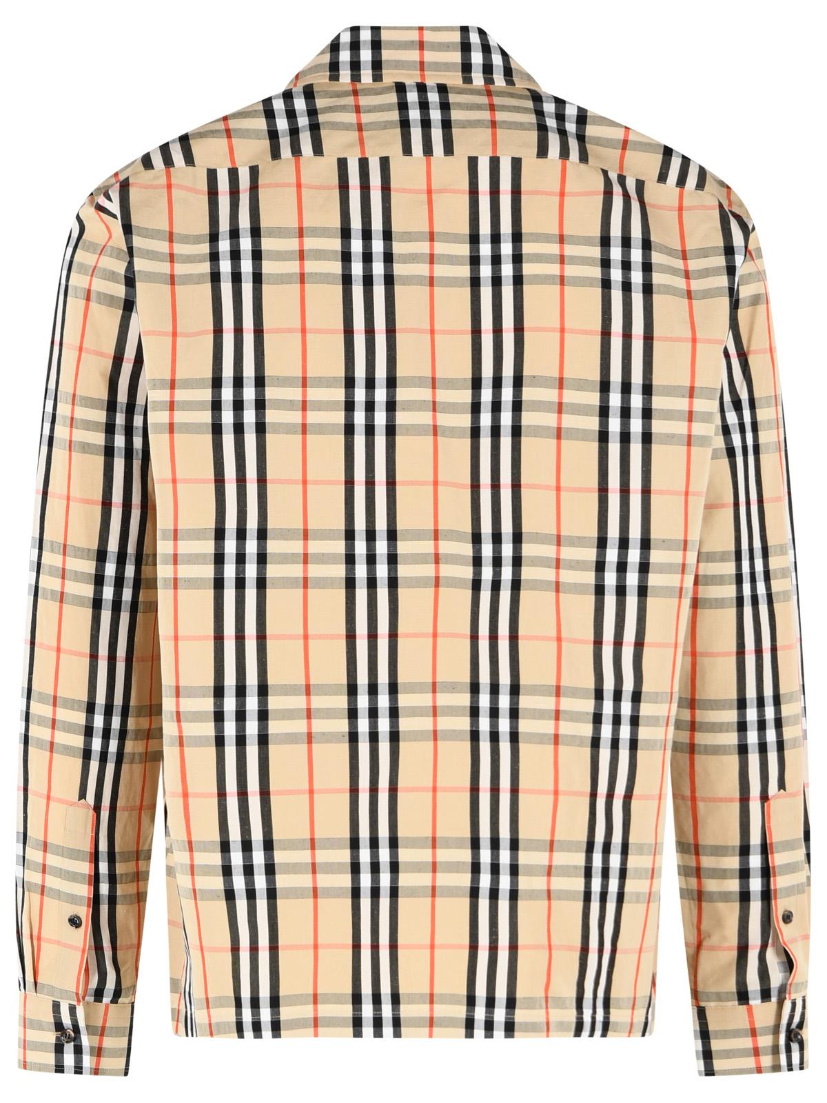 Burberry Beige Cotton And Linen Shirt Men BURBERRY