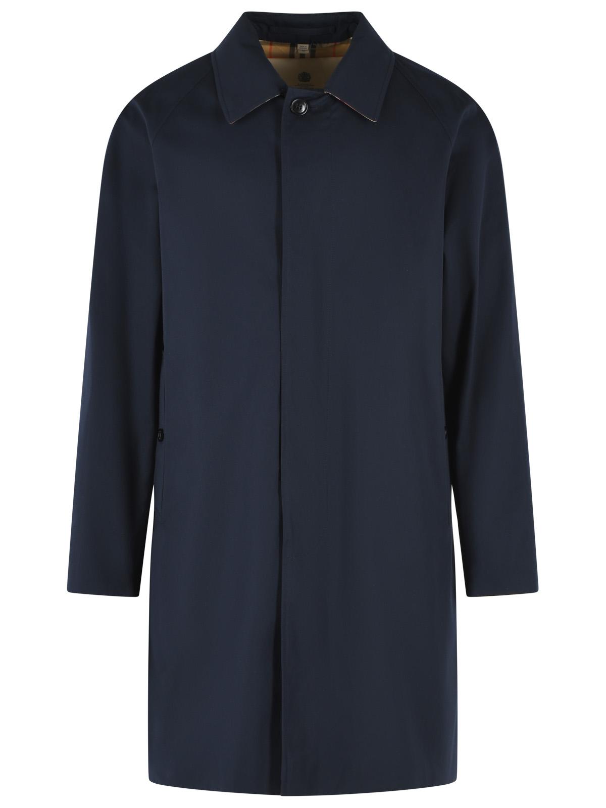 Burberry 'Camden' Blue Cotton Midi Trench Coat Men BURBERRY