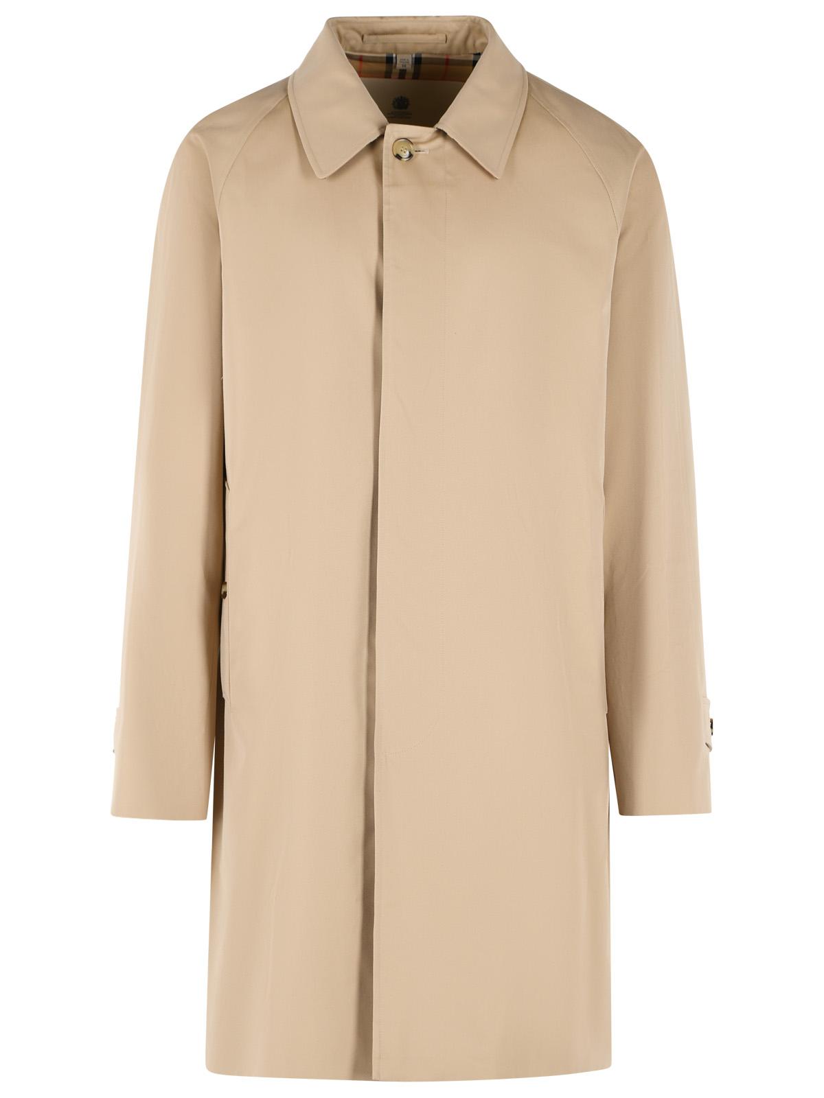 Burberry 'Camden' Midi' Beige Cotton Trench Coat Men BURBERRY