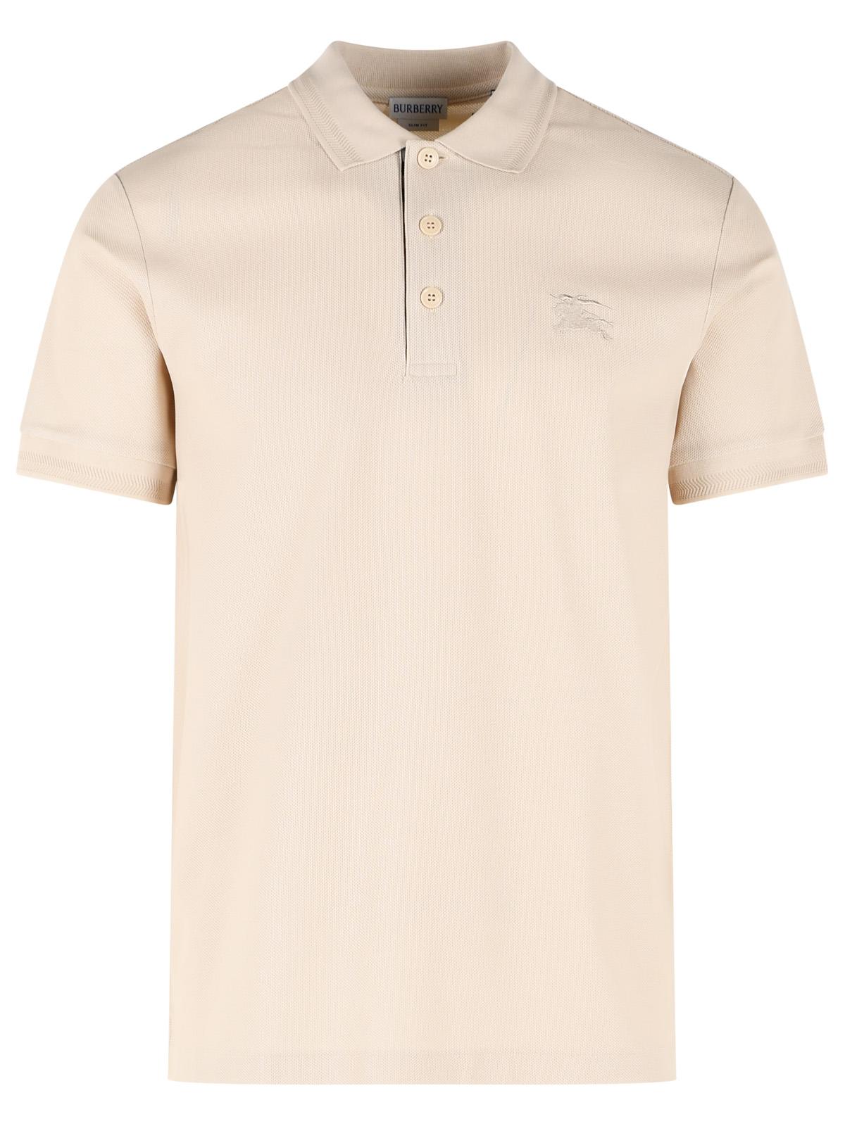 Burberry 'Eddie Ekd' Beige Cotton Polo Shirt Men BURBERRY