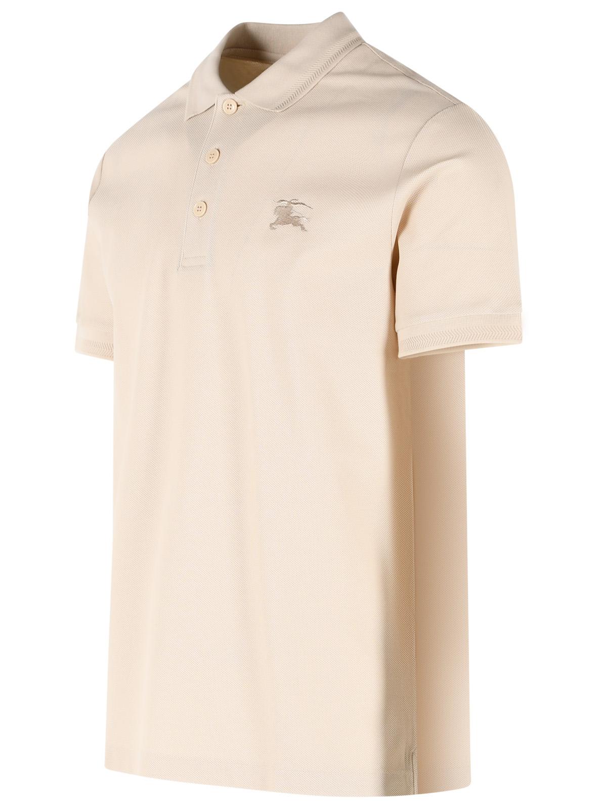 Burberry 'Eddie Ekd' Beige Cotton Polo Shirt Men BURBERRY