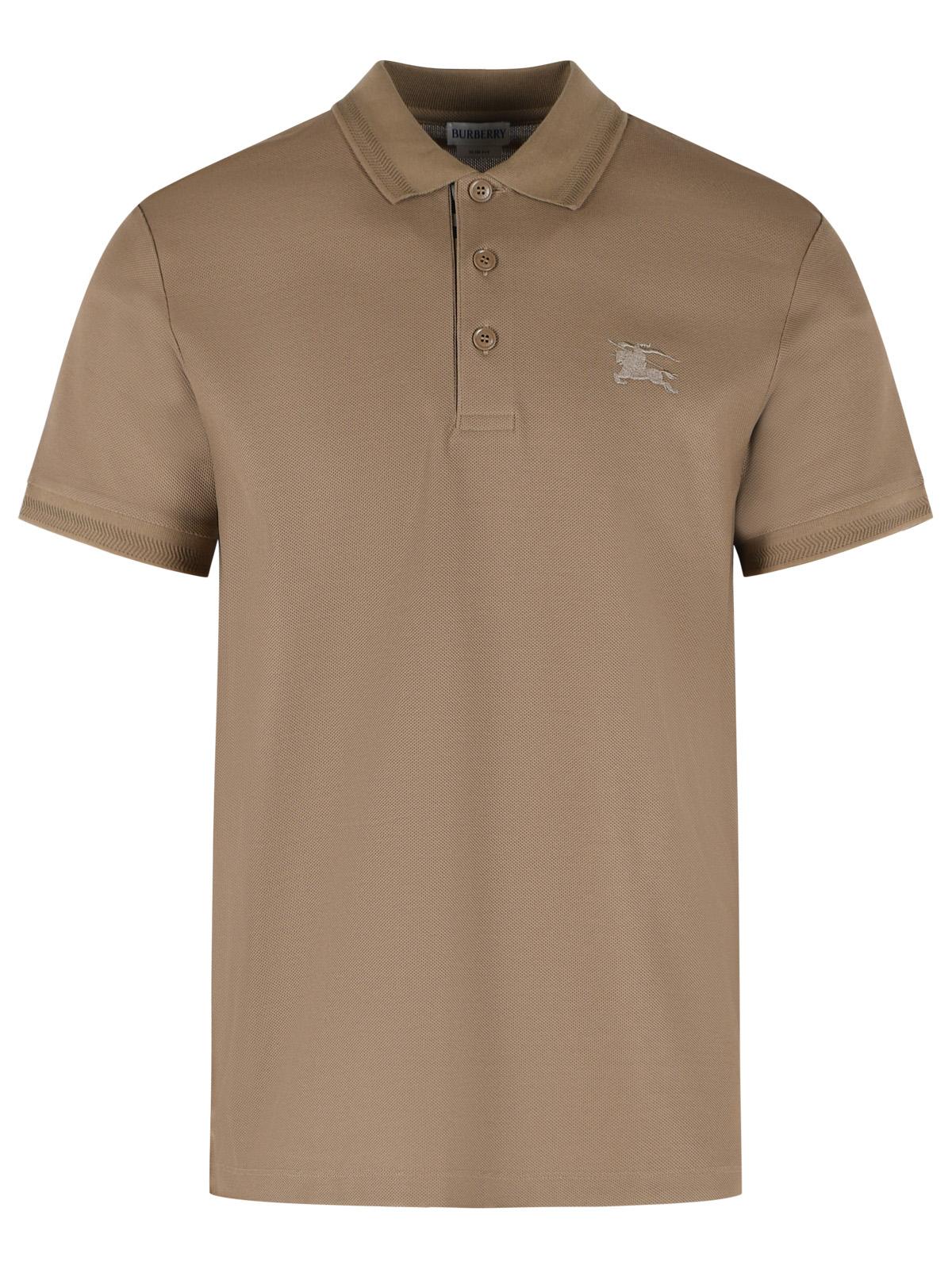 Burberry 'Eddie Ekd' Brown Cotton Polo Shirt Men BURBERRY