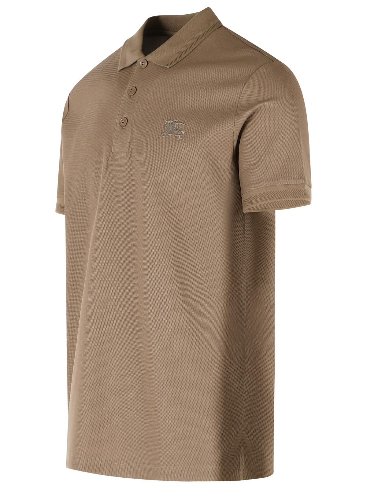 Burberry 'Eddie Ekd' Brown Cotton Polo Shirt Men BURBERRY