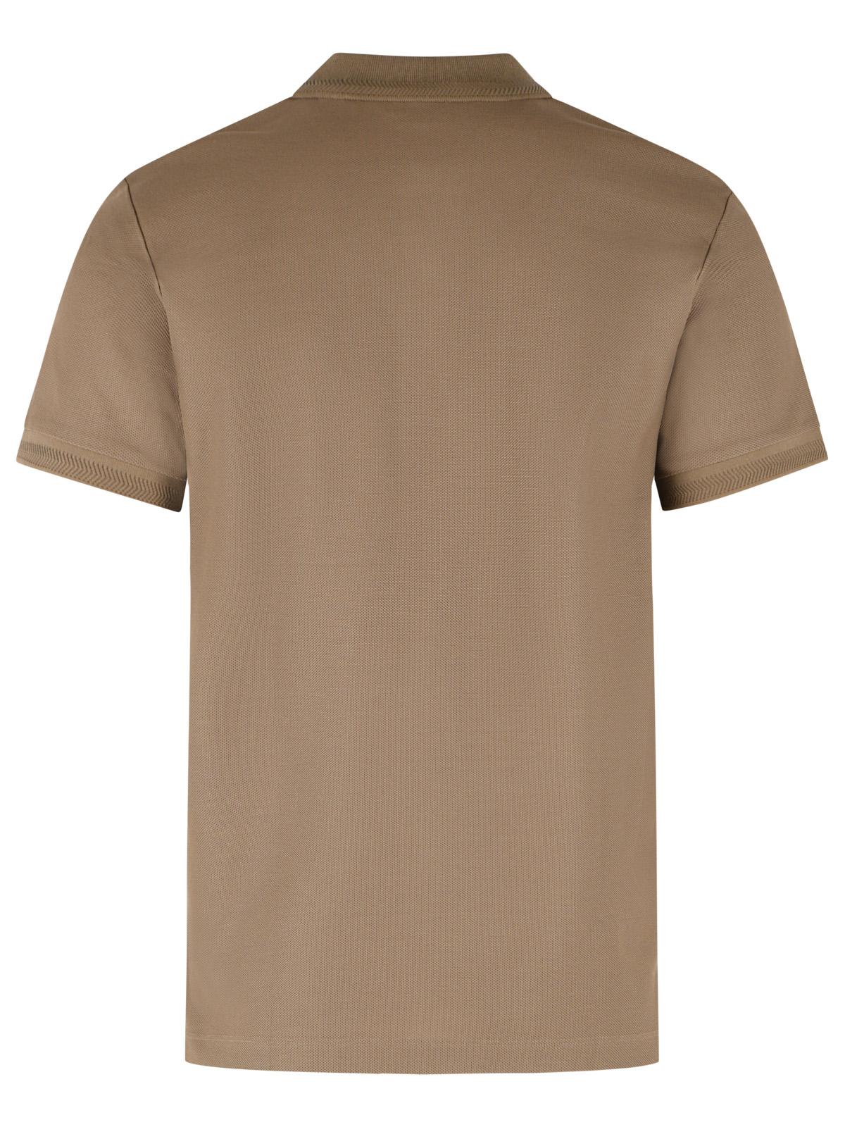 Burberry 'Eddie Ekd' Brown Cotton Polo Shirt Men BURBERRY