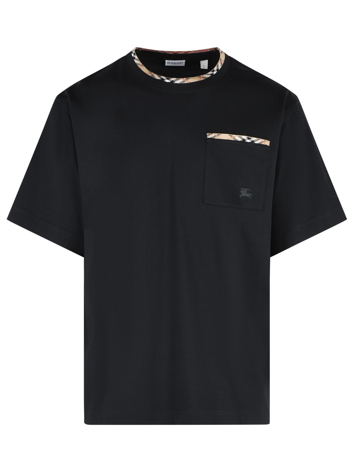 Burberry 'Ryan' Black Cotton T-Shirt Men BURBERRY