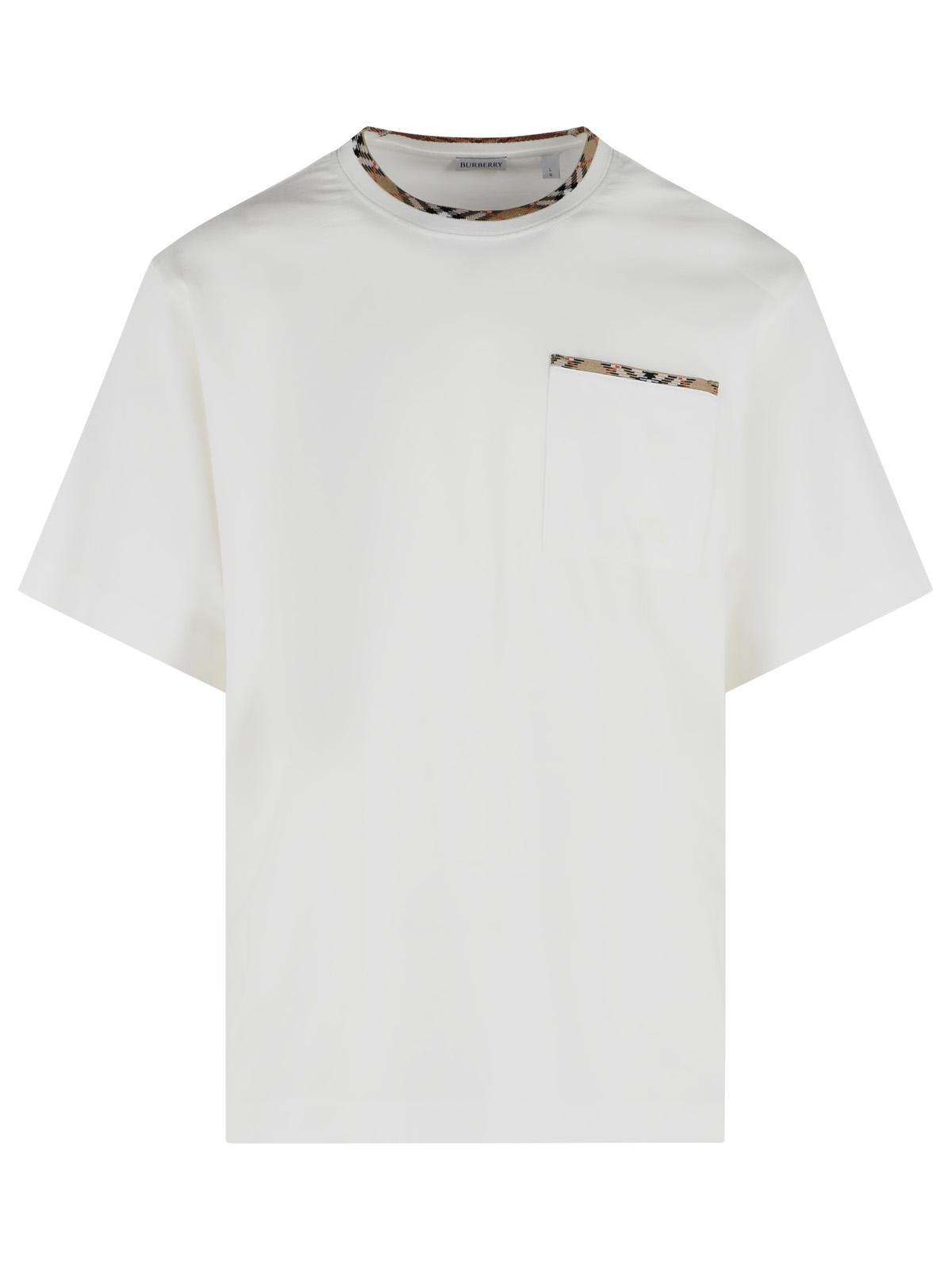 Burberry 'Ryan' White Cotton T-Shirt Men BURBERRY