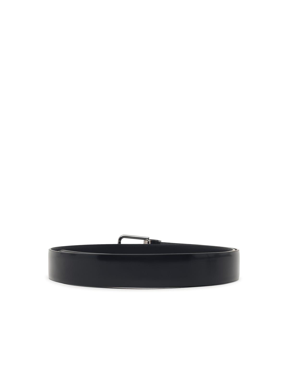 Dolce & Gabbana Black Leather Belt Men DOLCE & GABBANA