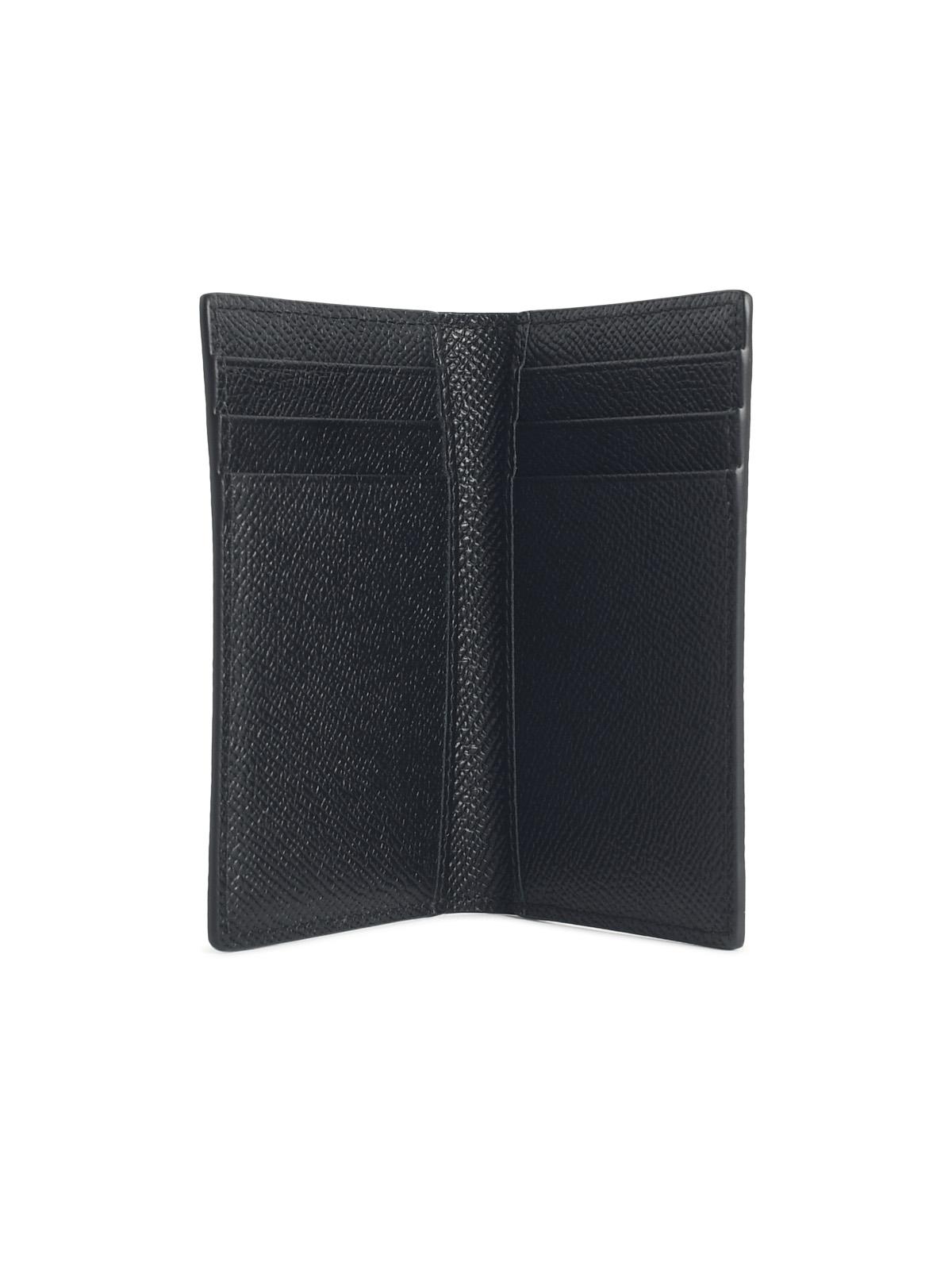 Dolce & Gabbana 'Fold' Black Dauphine Leather Card Holder Men DOLCE & GABBANA
