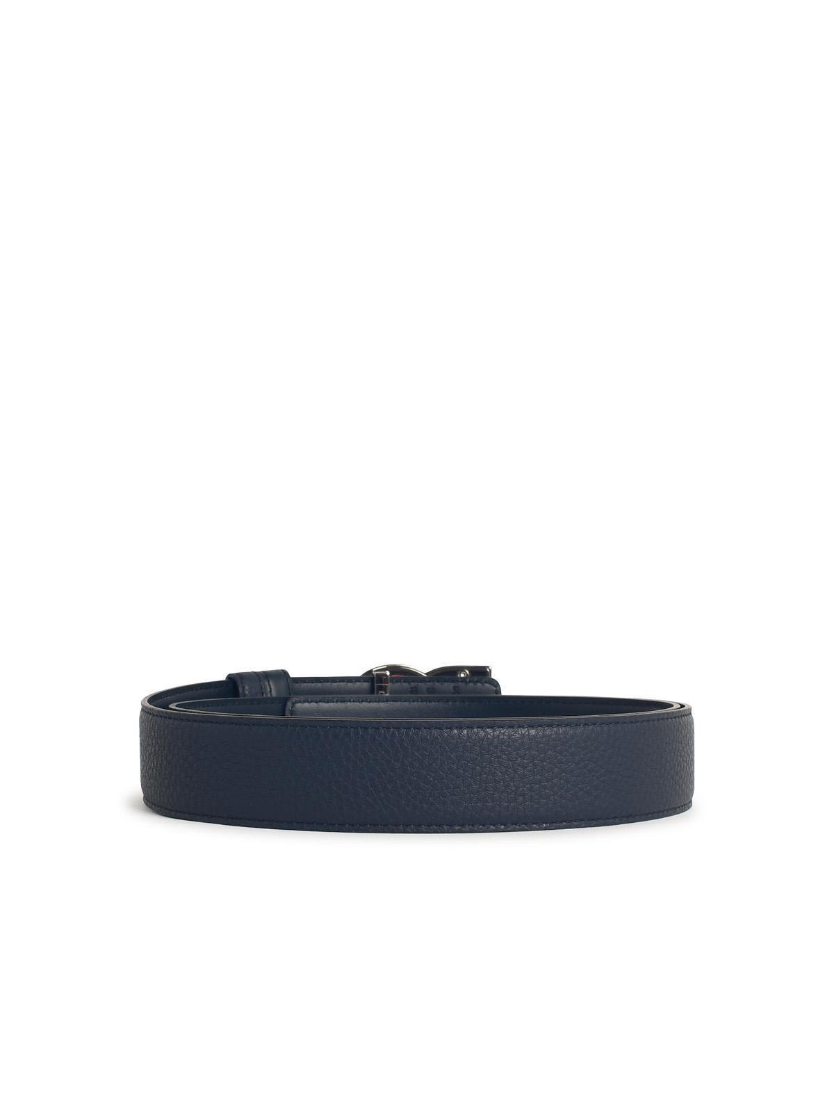 Dolce & Gabbana 'Dg' Logo Belt In Blue Leather Men DOLCE & GABBANA