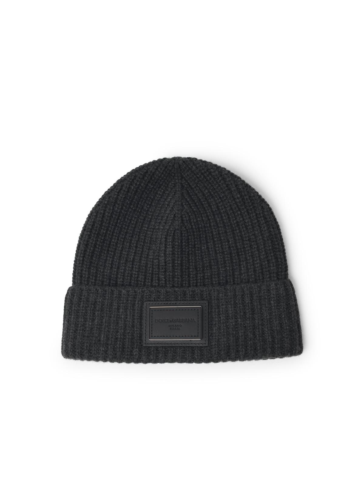 Dolce & Gabbana Grey Cashmere Beanie Men DOLCE & GABBANA