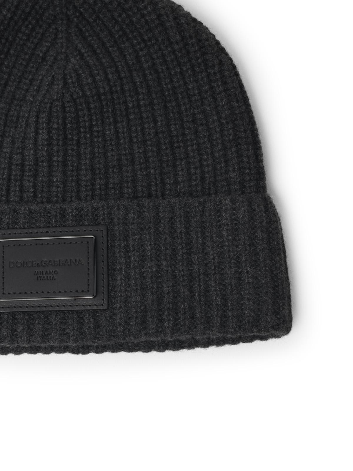 Dolce & Gabbana Grey Cashmere Beanie Men DOLCE & GABBANA