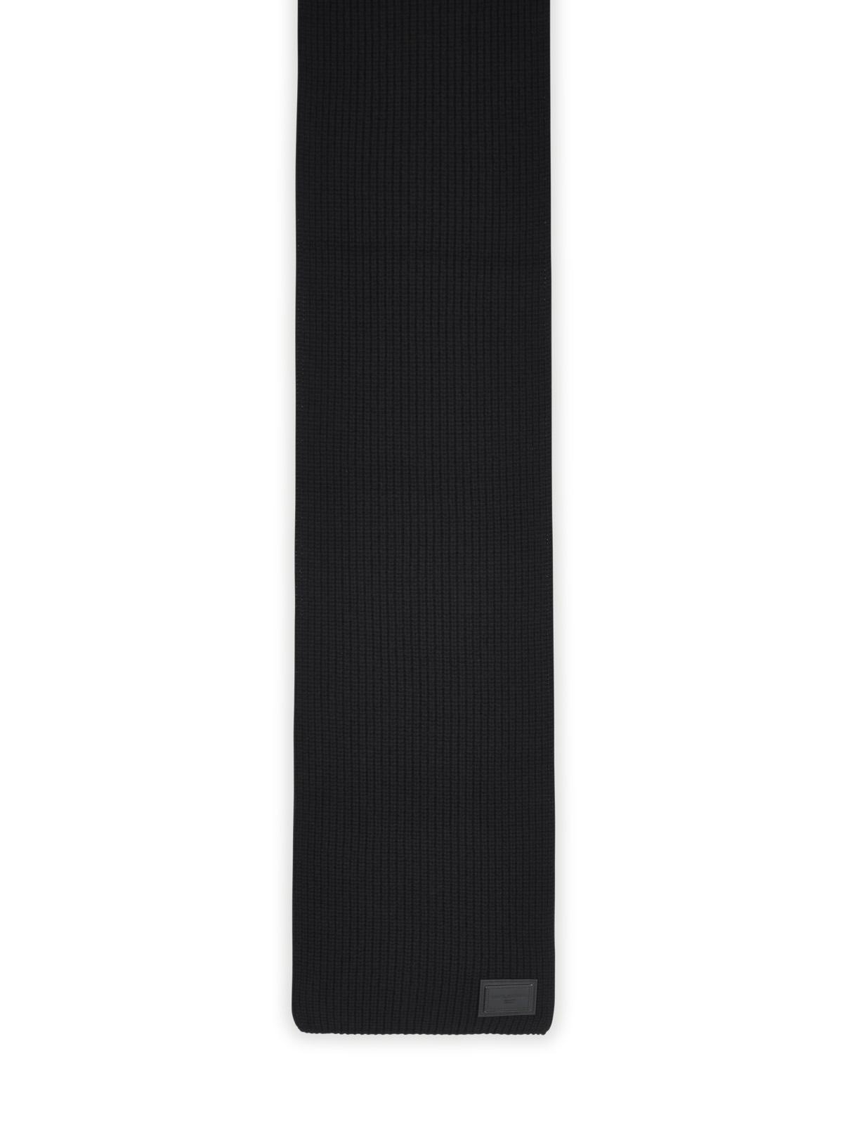 Dolce & Gabbana 'Dg' Patch Scarf In Black Cashmere Men DOLCE & GABBANA