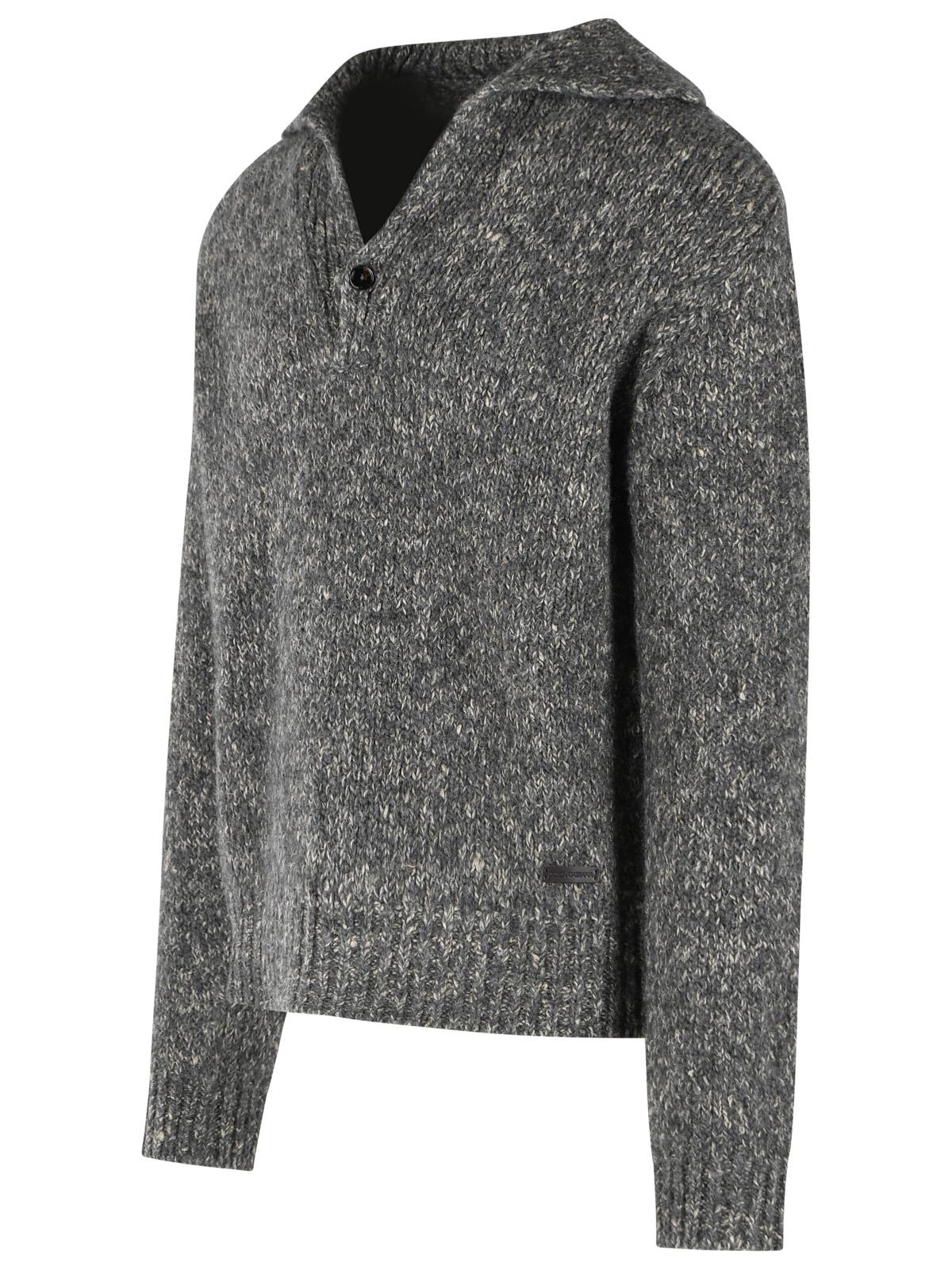 Dolce & Gabbana Grey Virgin Wool Blend Polo Shirt Men DOLCE & GABBANA